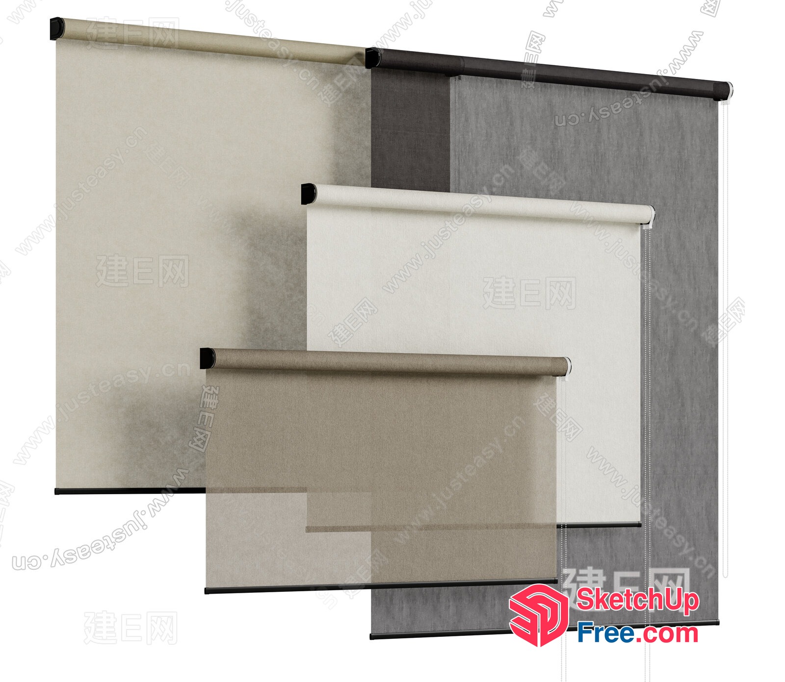 Modern Minimalist Curtain Collection 3D SketchUp File