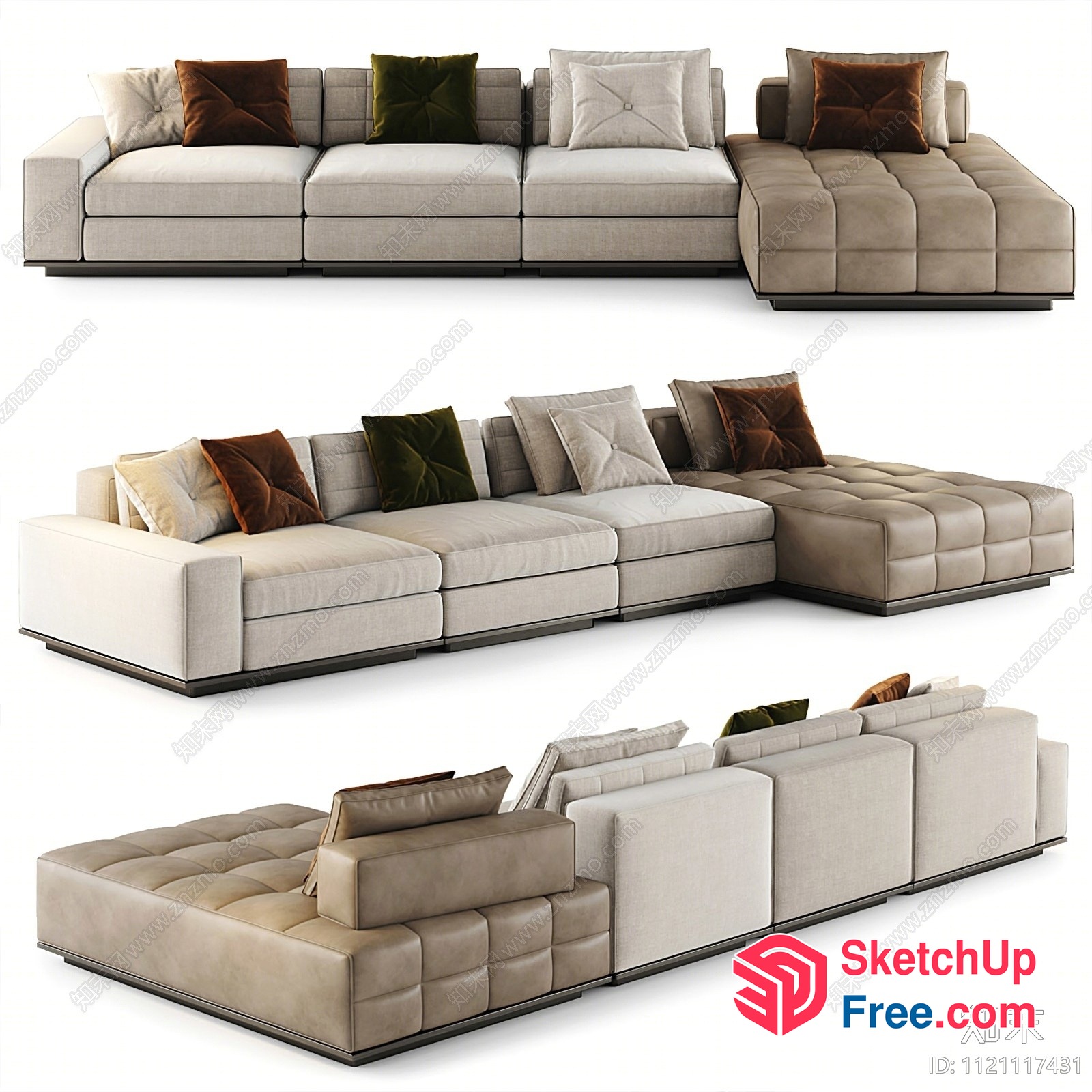 Modern Minimalist Living Room Furniture Set 3D SketchUp File