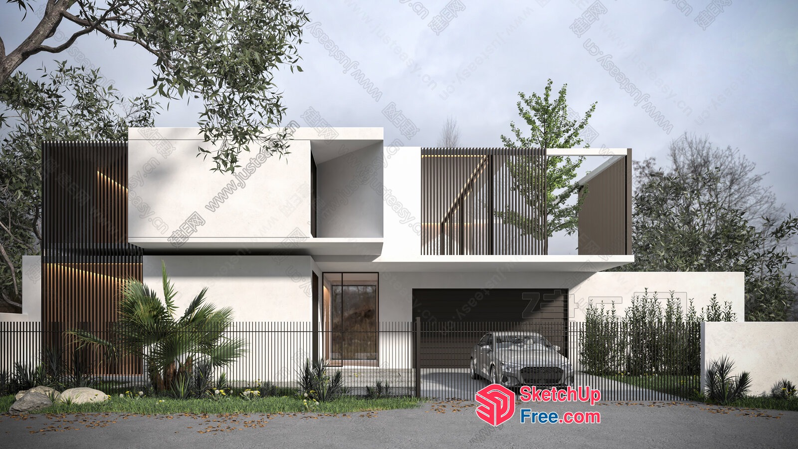 Modern Villa Exterior Design 3D SketchUp File