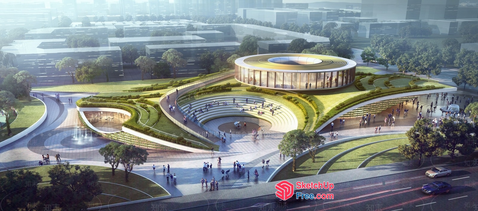 Modern, Elegant, And Inviting Public Park 3D SketchUp File