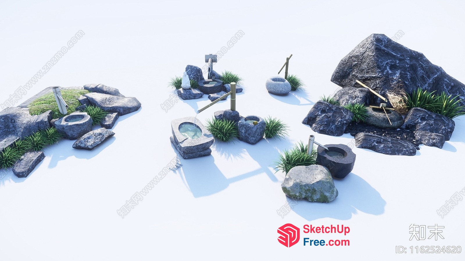 Wabi-Sabi Style Japanese Rock Garden 3D SketchUp File