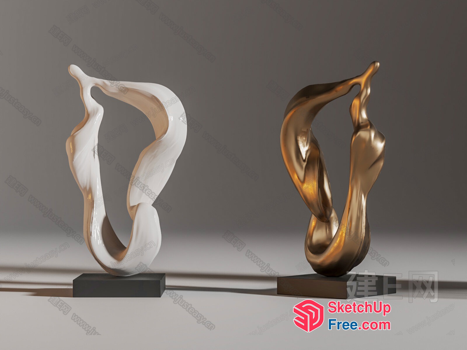Elegant Abstract Sculptures For Modern Decor 3D SketchUp File