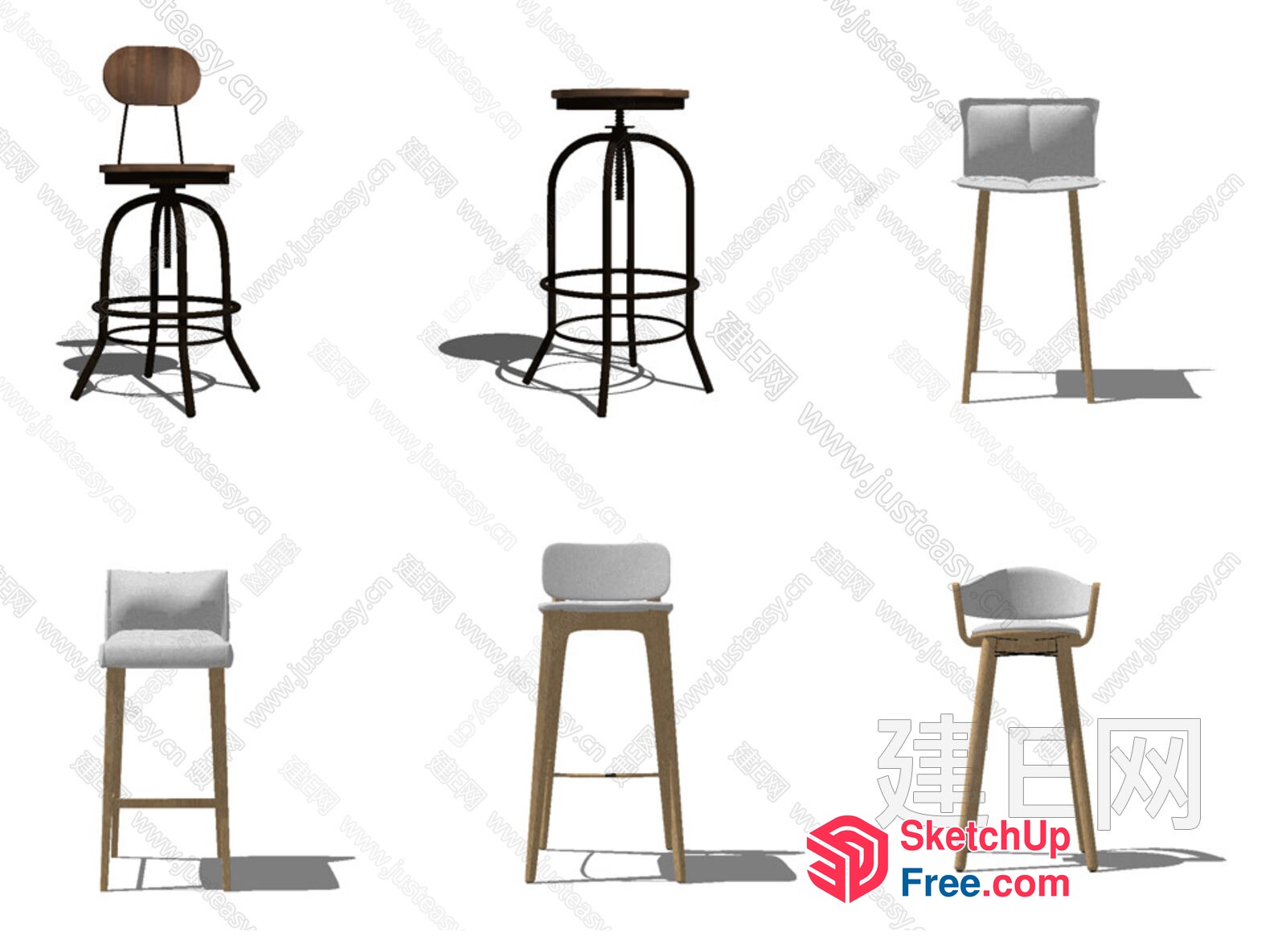 Modern Bar Stools And Chairs Collection 3D SketchUp File