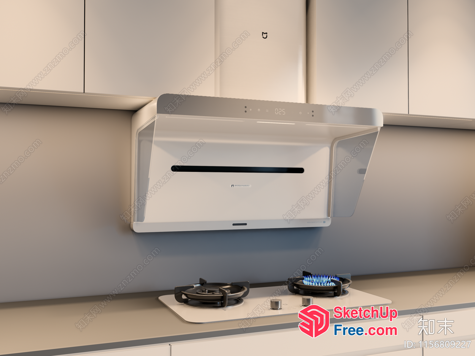 Modern Kitchen Range Hood And Stove 3D SketchUp File