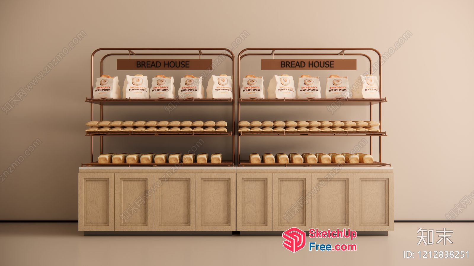 Bread Display With Storage 3D SketchUp File