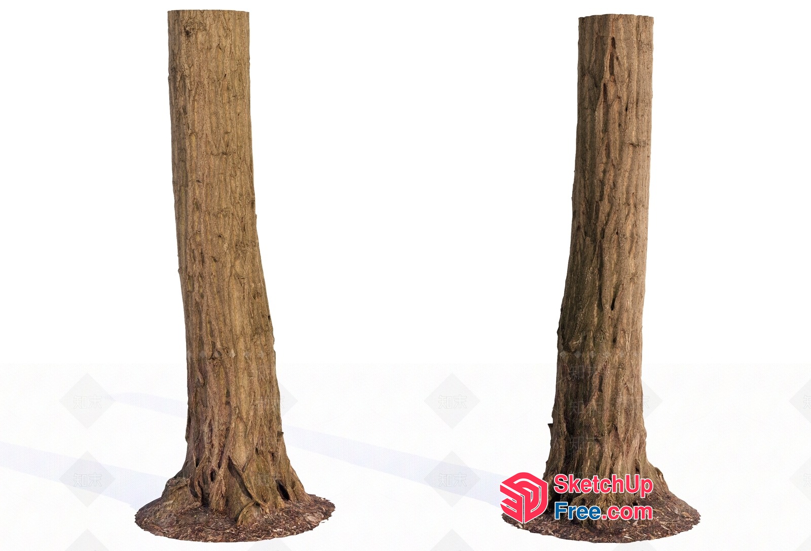 Tall Wooden Pillars With Intricate Textures 3D SketchUp File