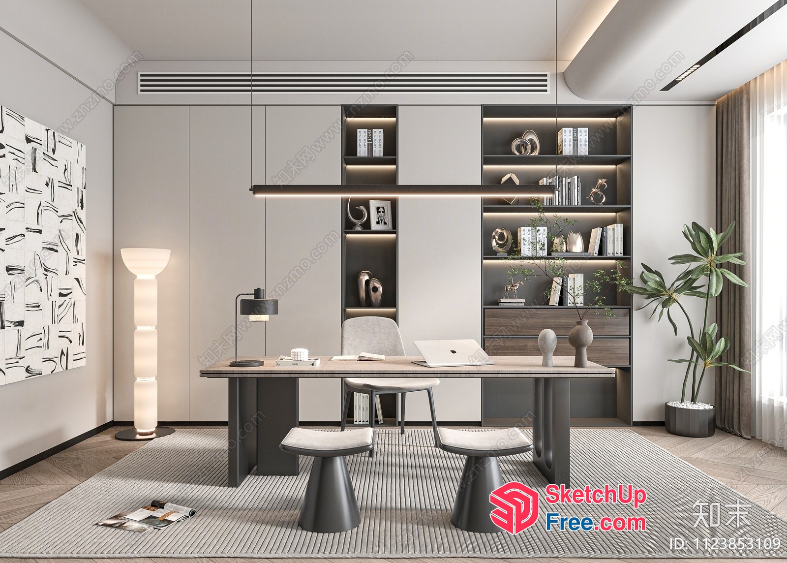 Modern Minimalist Office Interior Design 3D SketchUp File