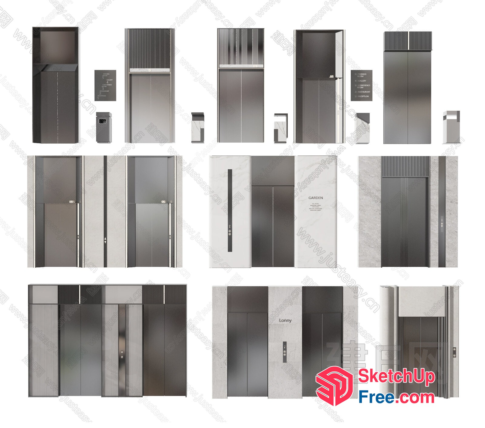Elevator Doors And Stairs 3D SketchUp File