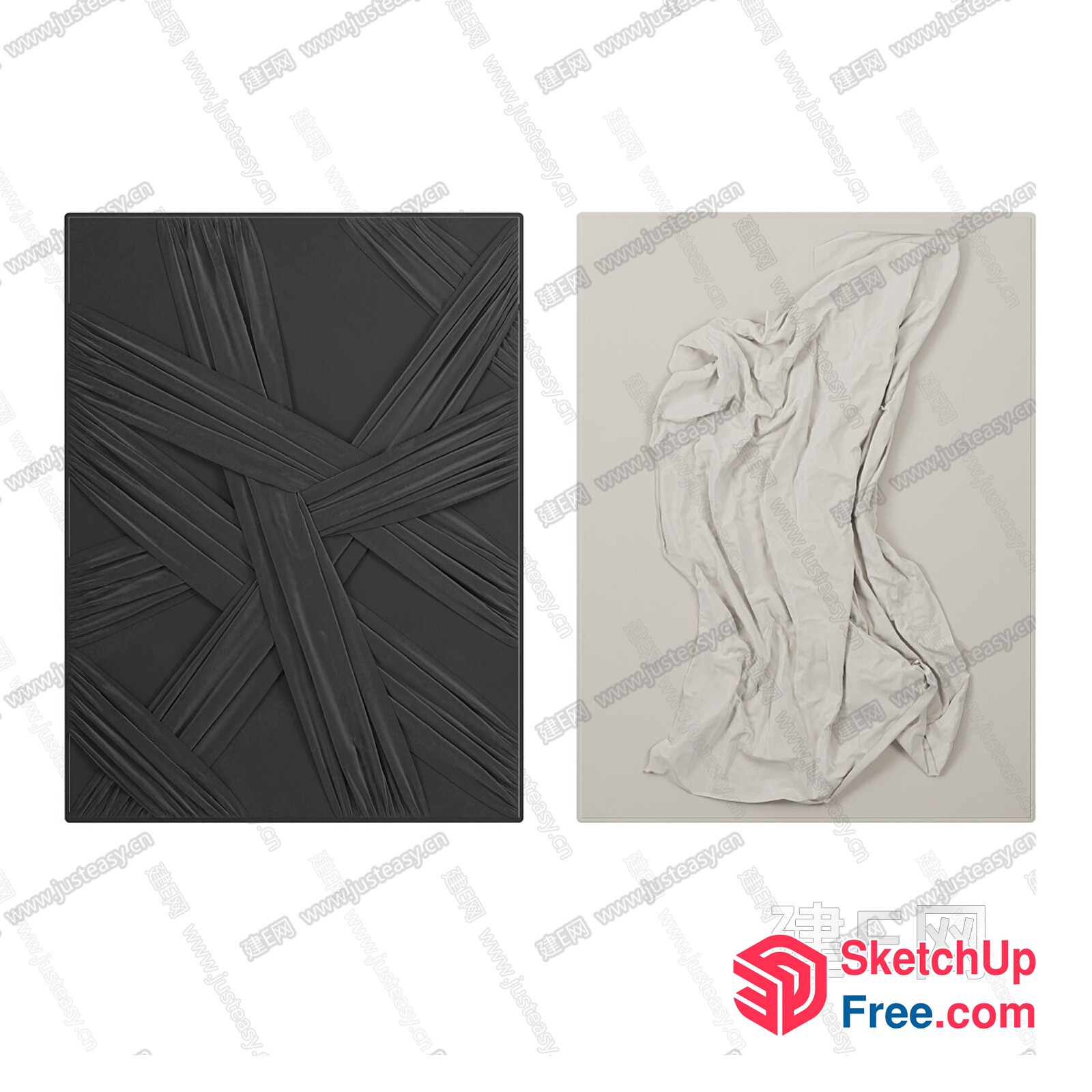 Gray And White Textured Wall Art 3D SketchUp File