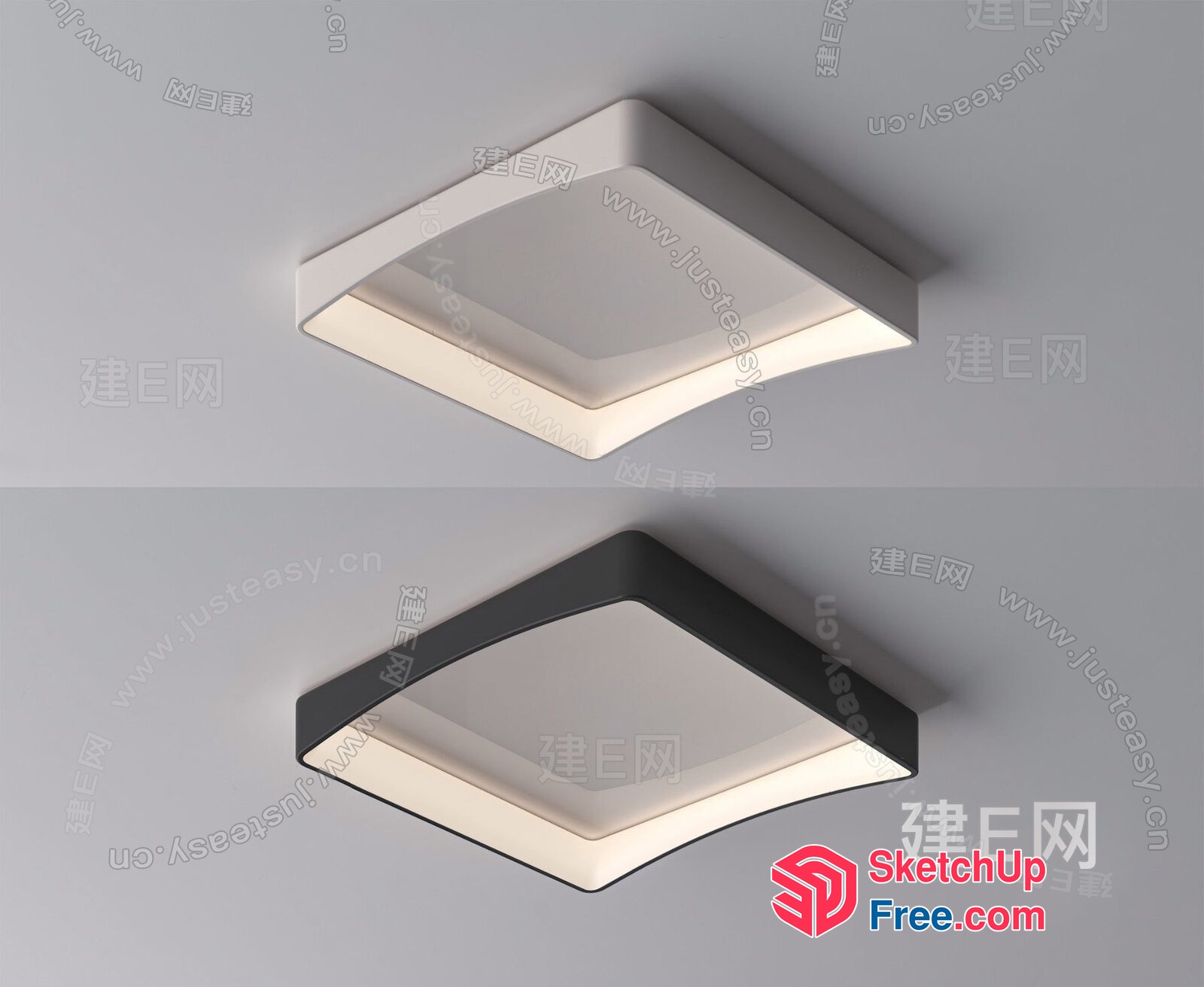Modern Ceiling Light Fixture 3D SketchUp File