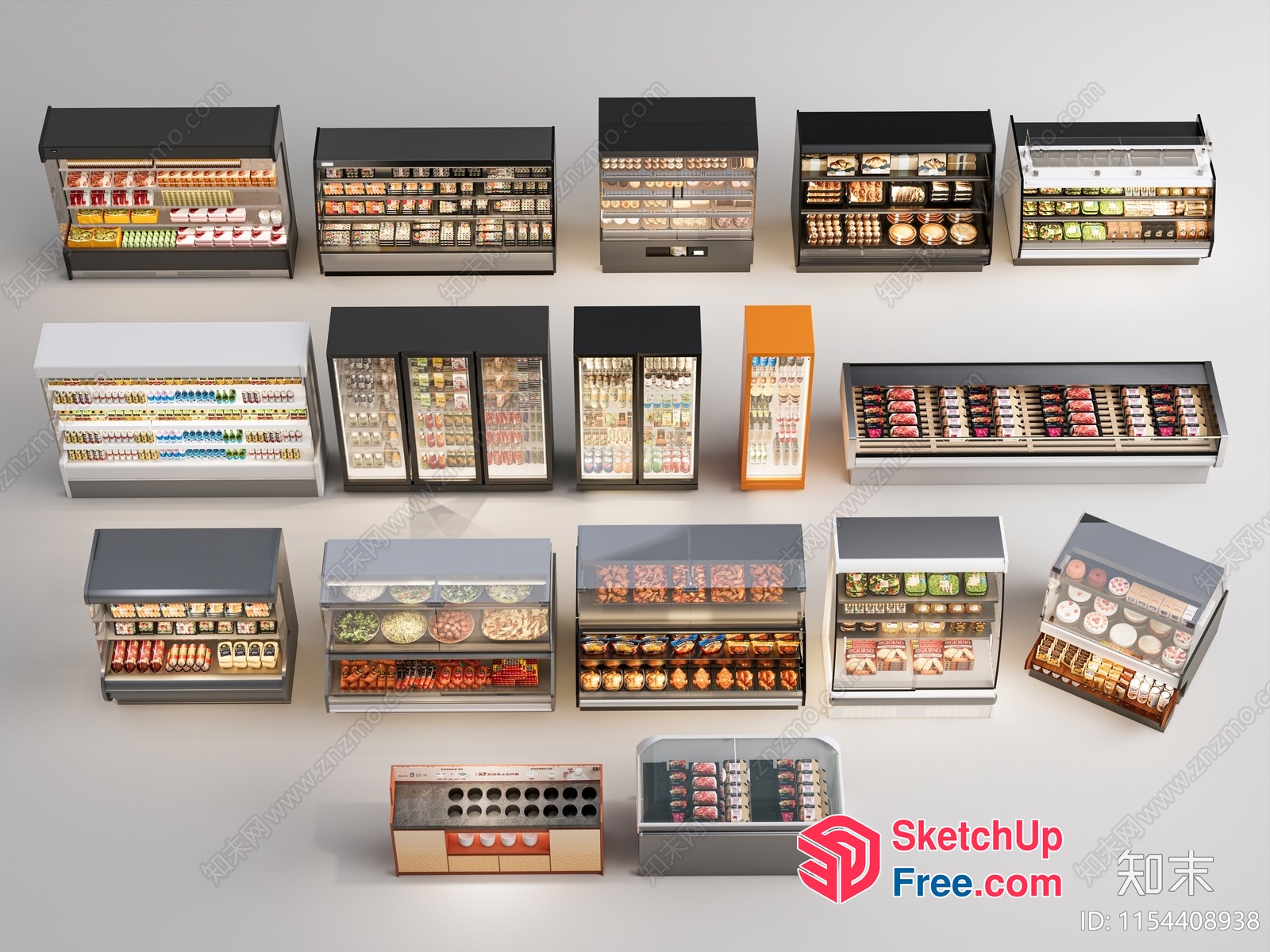 Miniature Supermarket Display Cases 3D SketchUp File