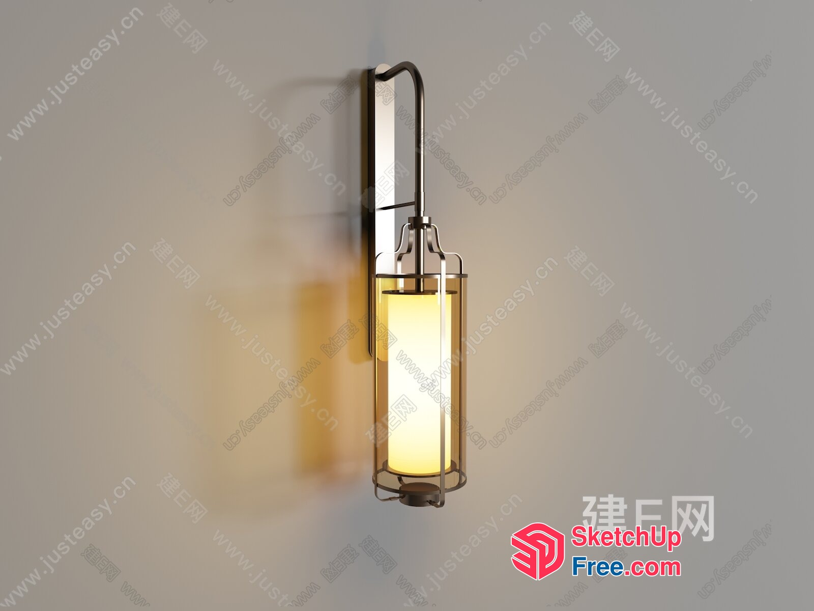 Sleek Modern Wall Light Fixture 3D SketchUp File