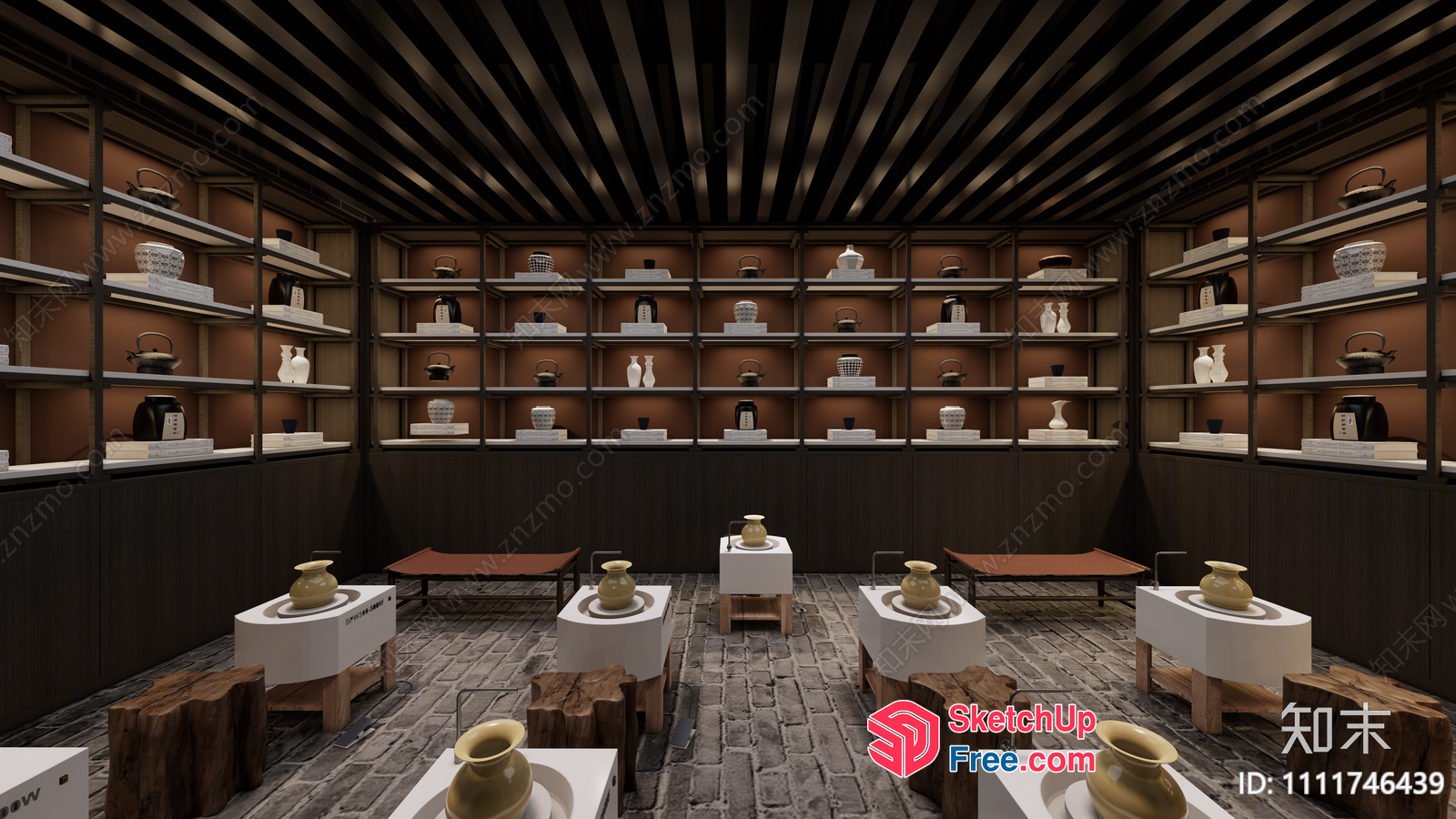 Japanese Style Pottery Workshop 3D SketchUp File