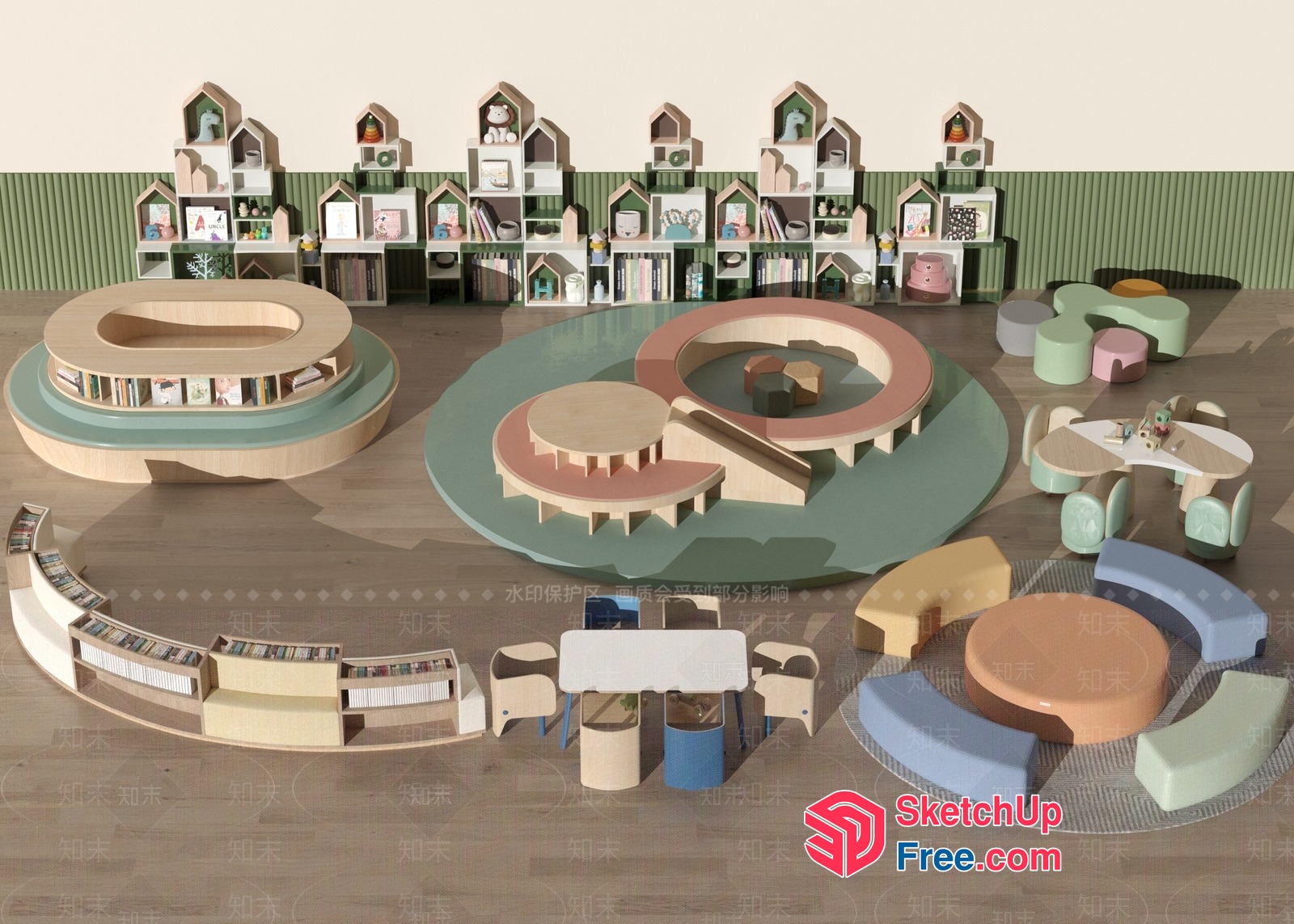 Modern Library Interior Design 3D SketchUp File