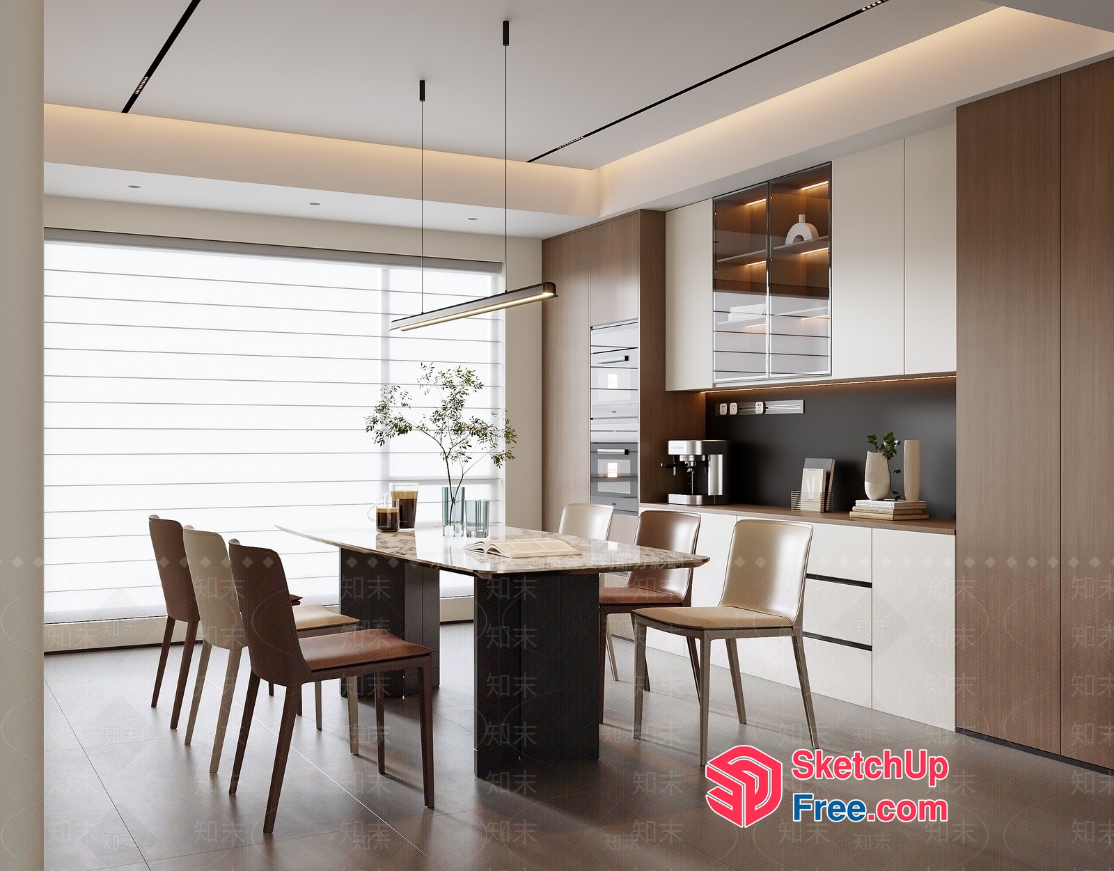 Modern Minimalist Dining Room Interior 3D SketchUp File
