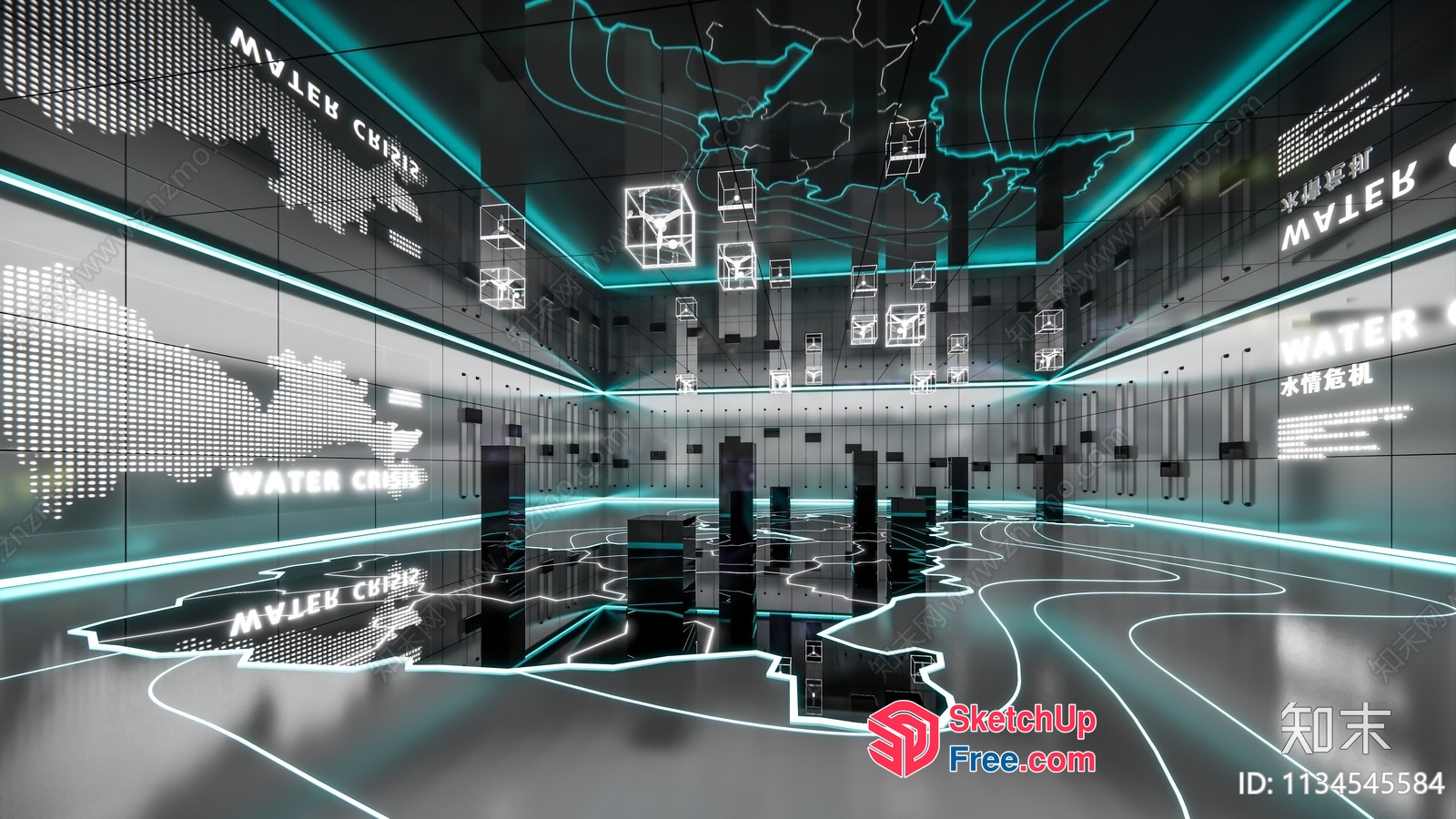 Futuristic Water Park Interior Design 3D SketchUp File