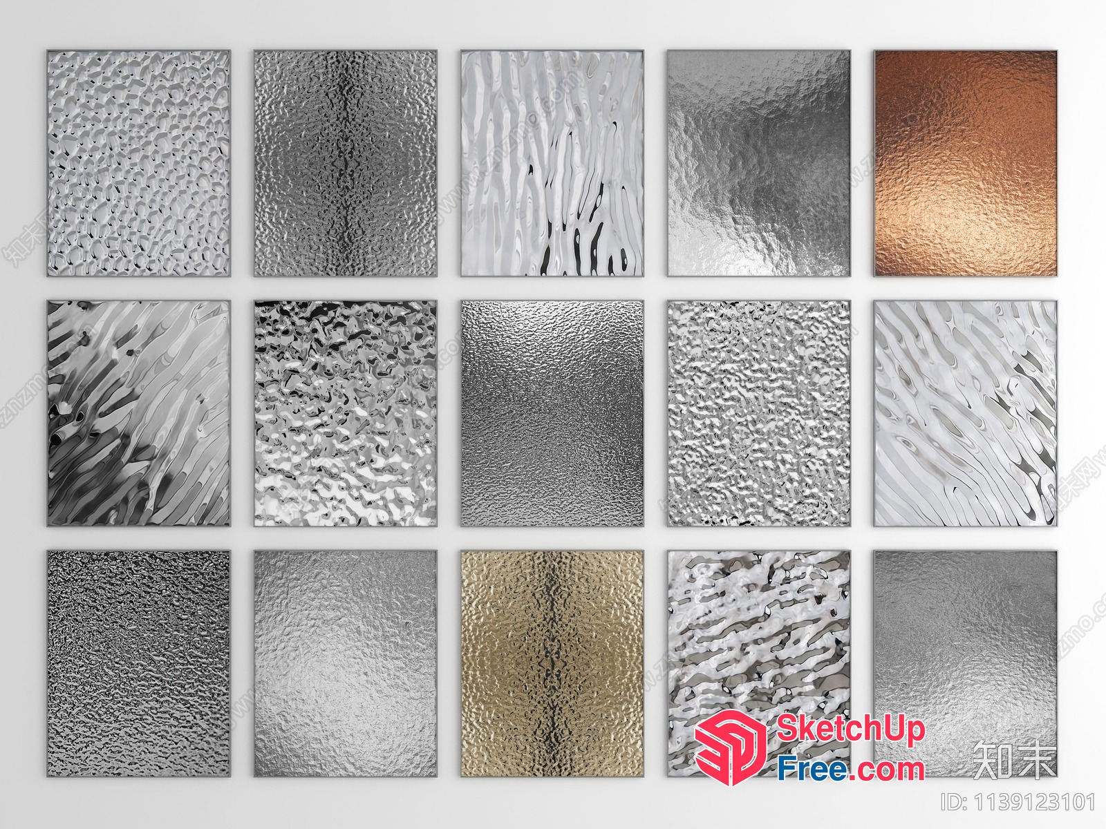 Textured Glass Wall Panels 3D SketchUp File