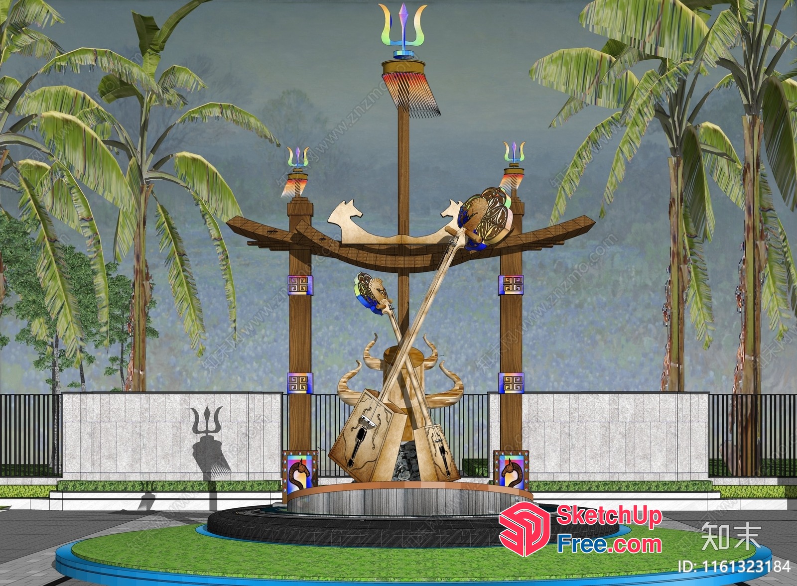 Exotic Tropical Outdoor Decor 3D SketchUp File