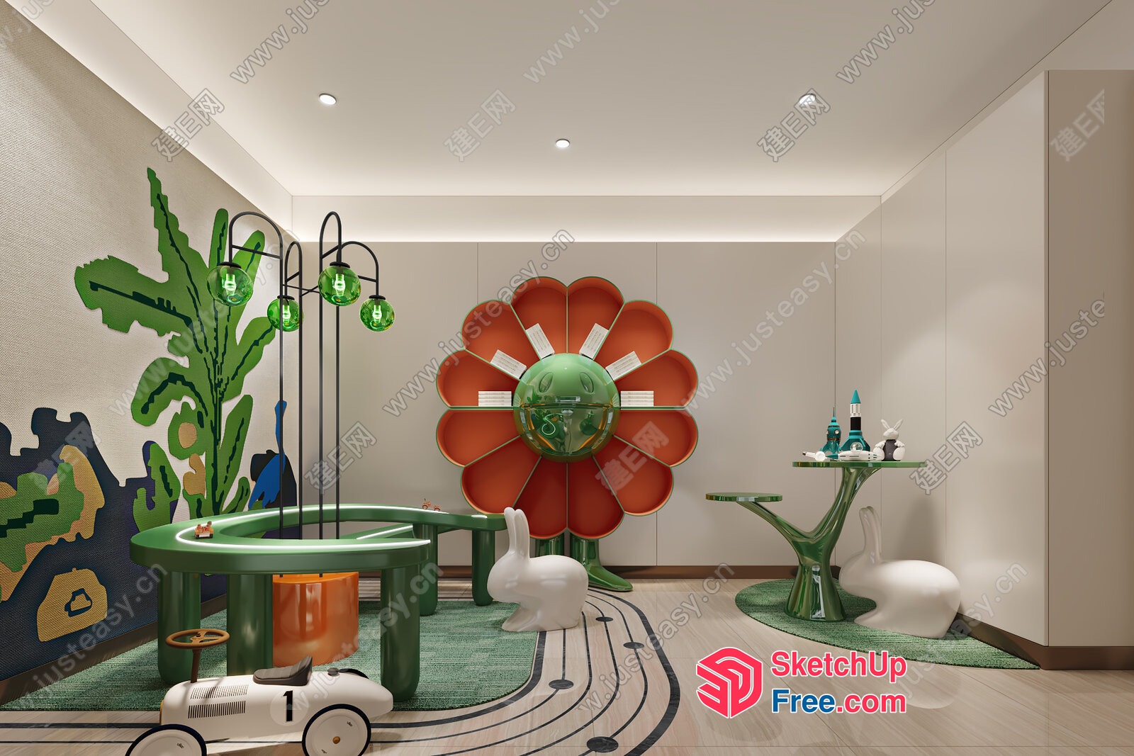 Vibrant Kids' Playroom With Creative Furniture And Decor 3D SketchUp File