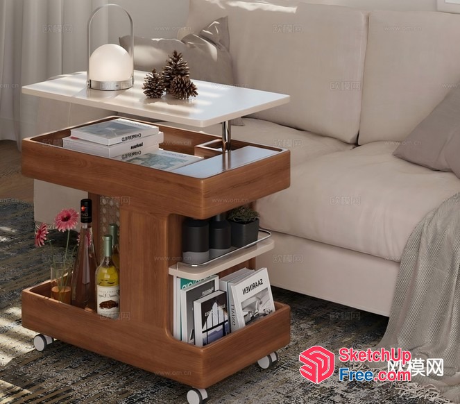 Modern Living Room Furniture With Storage And Display Options 3D SketchUp File