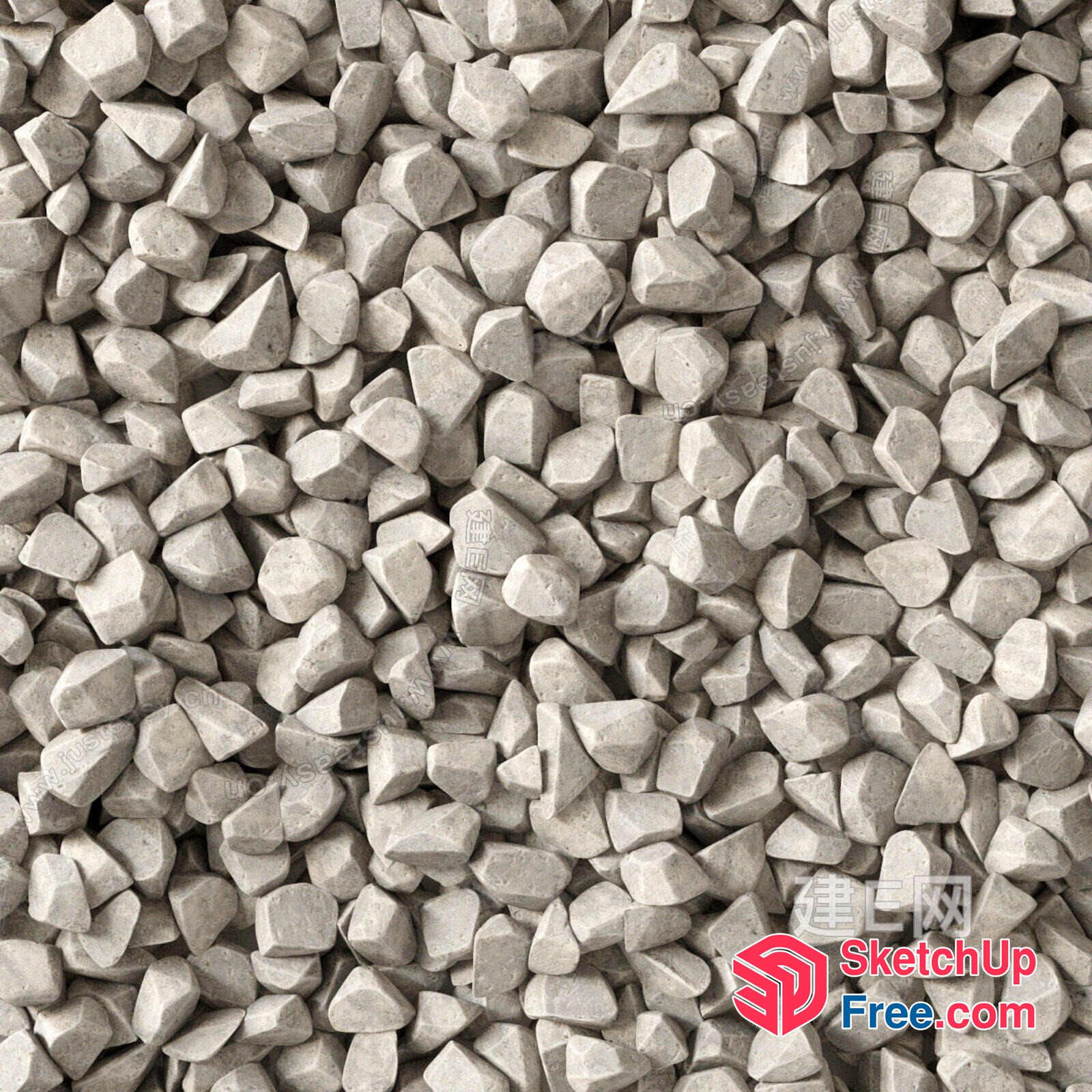 White Small Stones Piled Up 3D SketchUp File