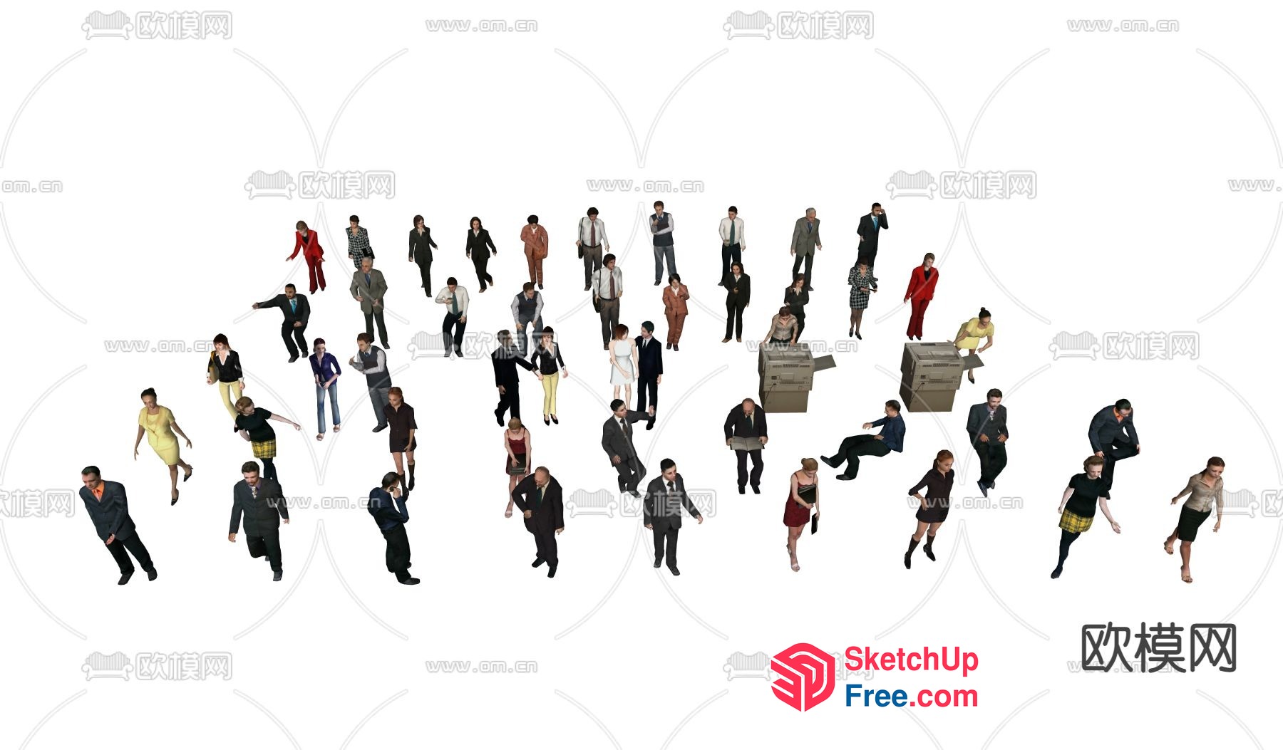 Group Of People In Business Attire 3D SketchUp File