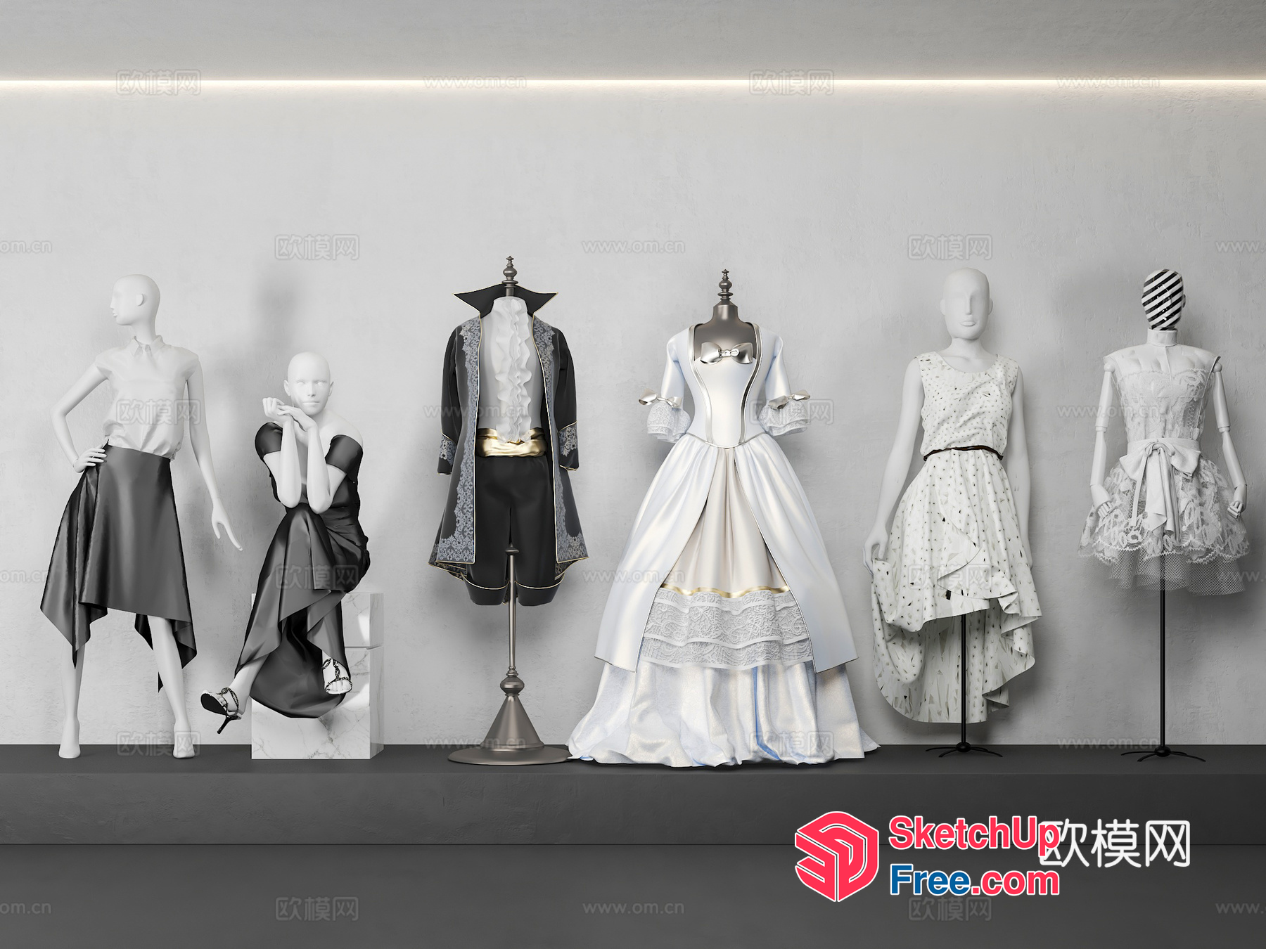 Elegant Fashion Showroom 3D SketchUp File