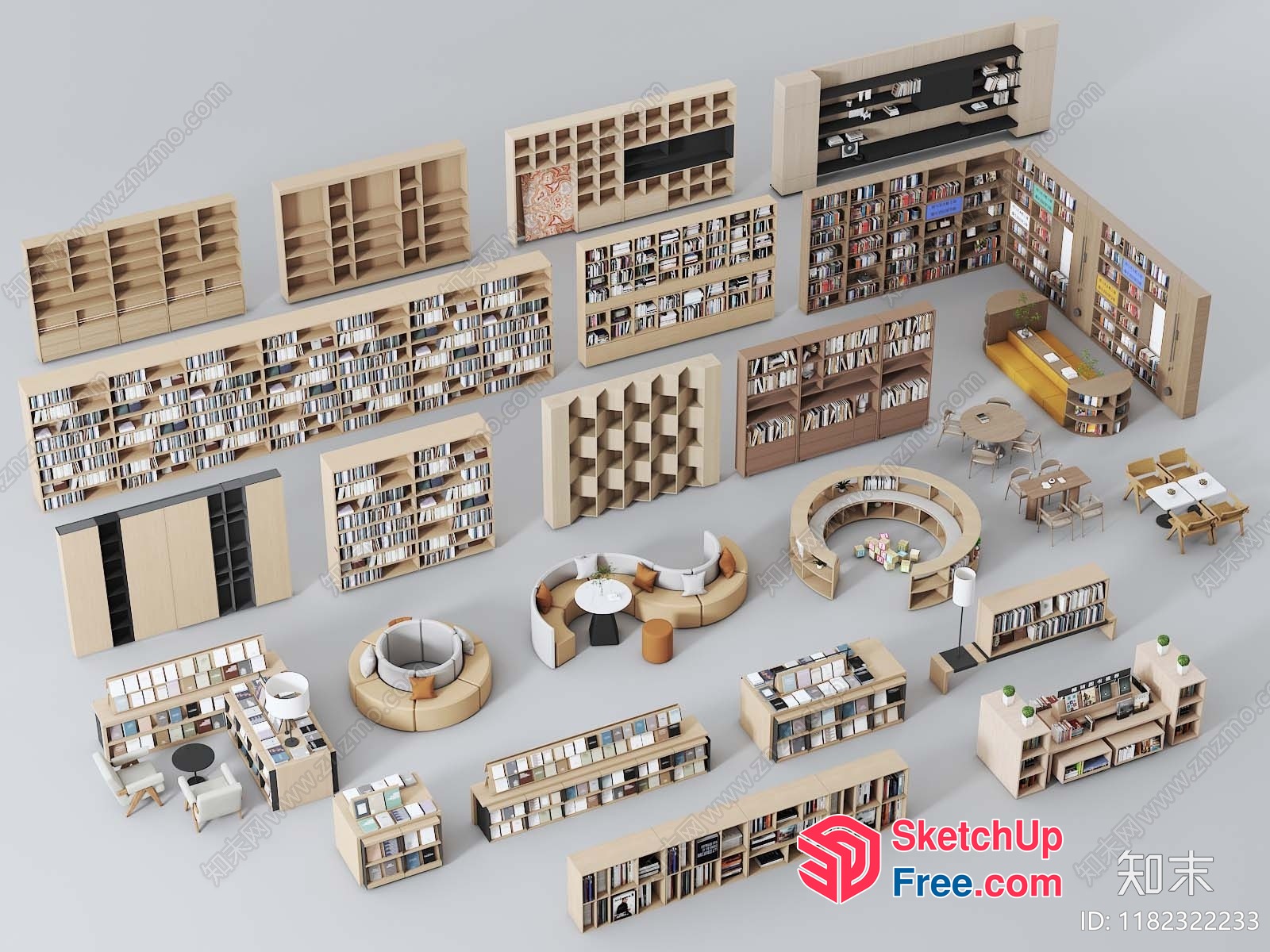 Bookcase And Library Furniture 3D SketchUp File