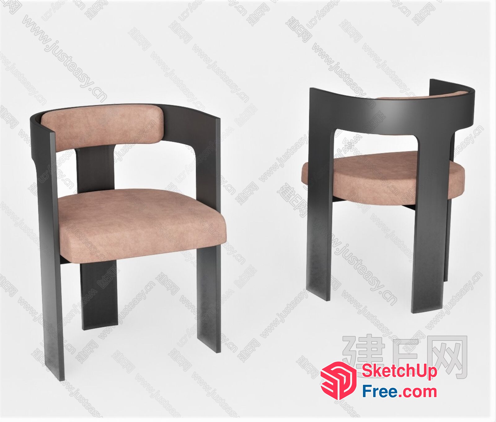 Simple Modern Chair Design With Cushioned Seat And Backrest 3D SketchUp File