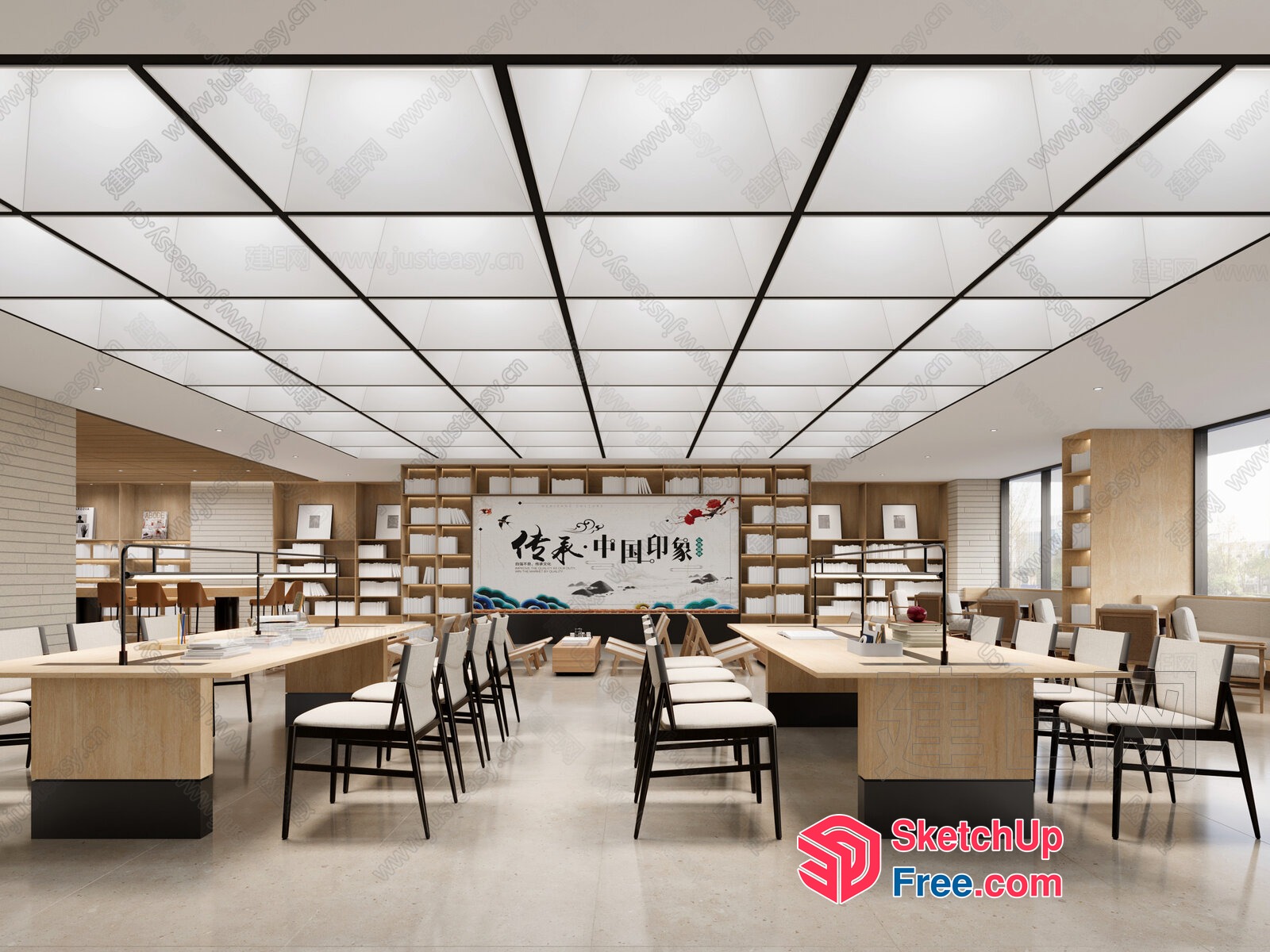 Modern Minimalist Office Space 3D SketchUp File