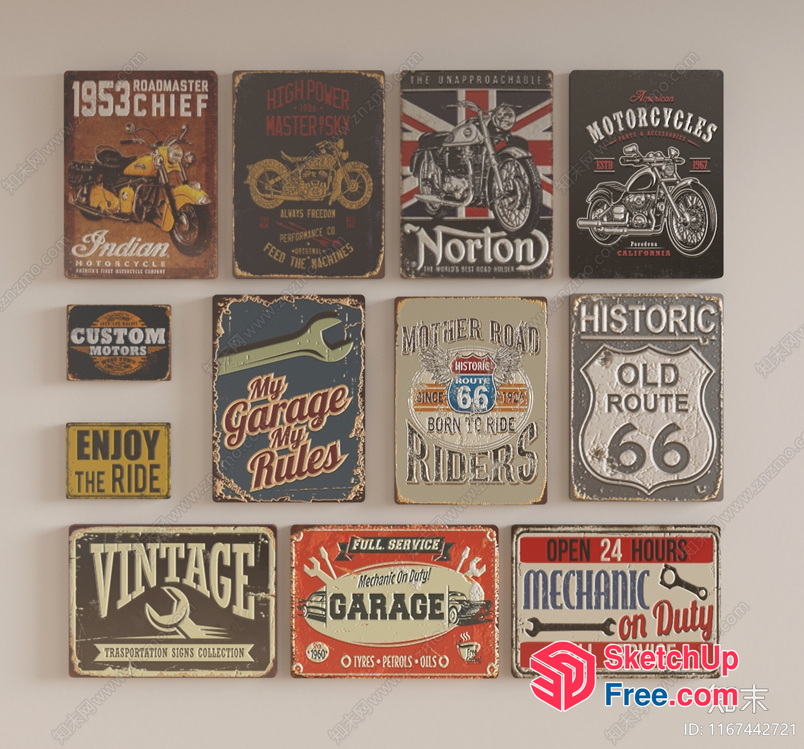 Vintage Style Garage Auto Collection 3D SketchUp File