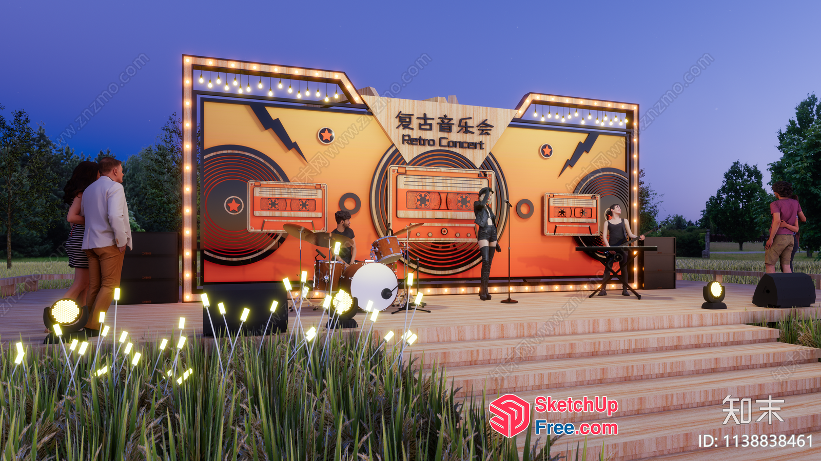 Retro Concert Stage 3D SketchUp File