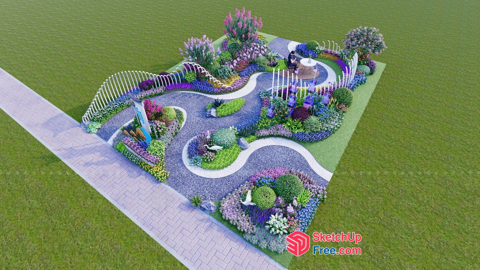 Serene Garden Oasis 3D SketchUp File