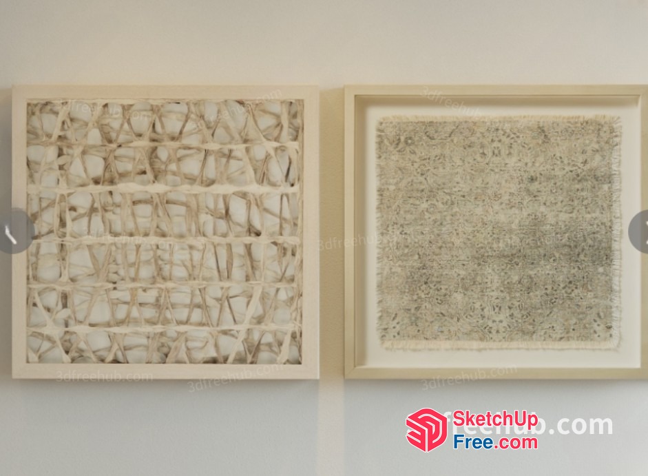 Modern Artwork On Creamy Beige Wall 3D SketchUp File