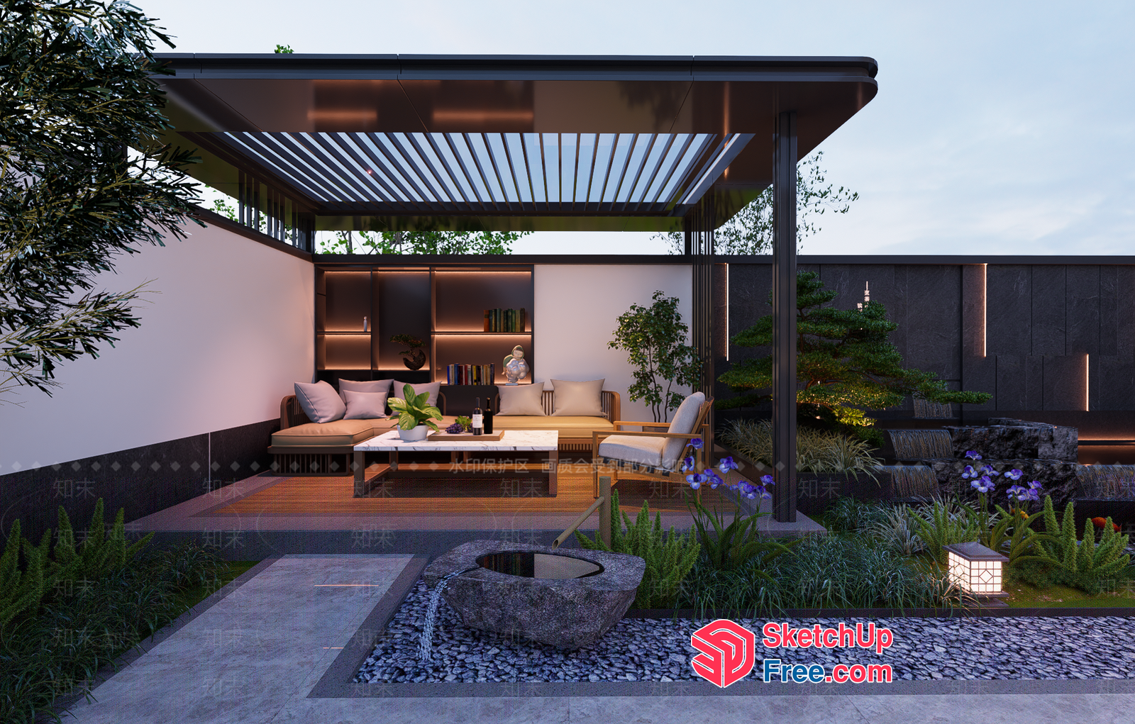 Elegant Outdoor Living Space With Modern Decor 3D SketchUp File