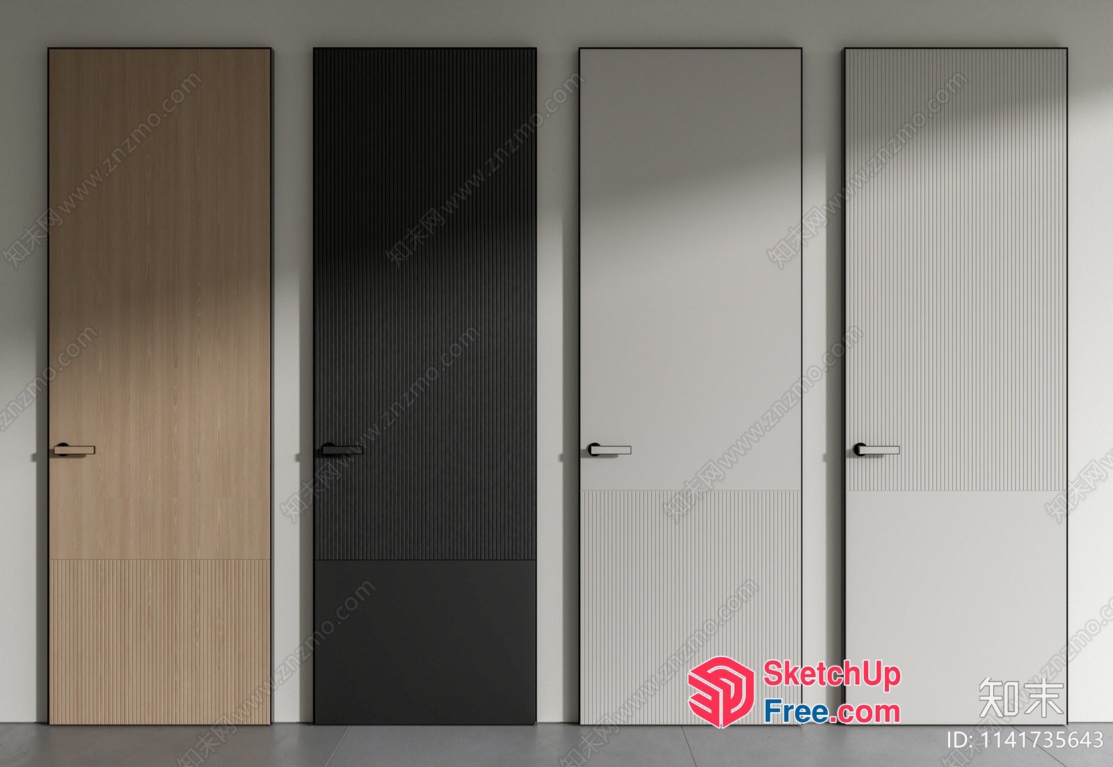 Modern Doors In A Neutral Color Palette 3D SketchUp File