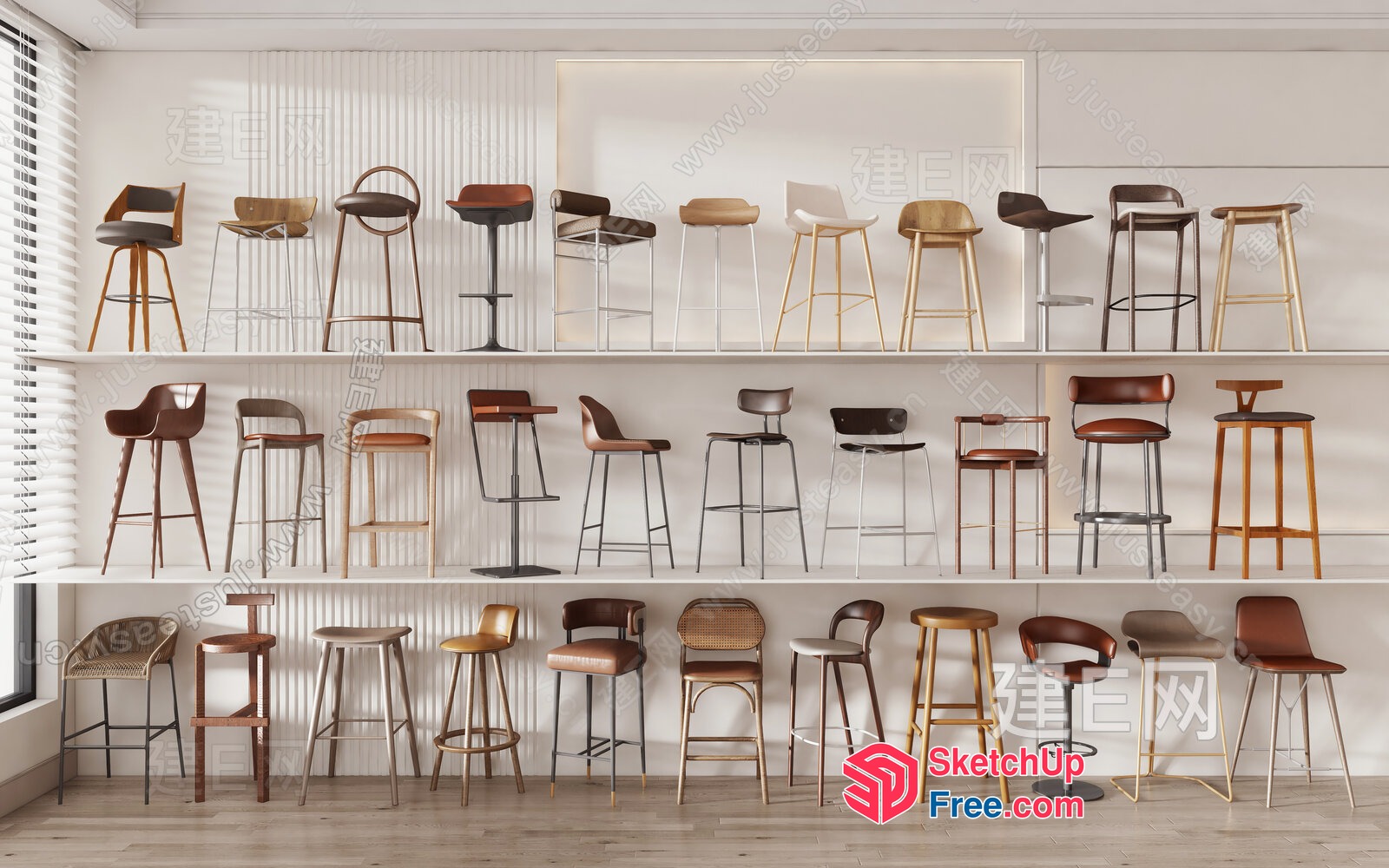 Stools And Chairs Display 3D SketchUp File