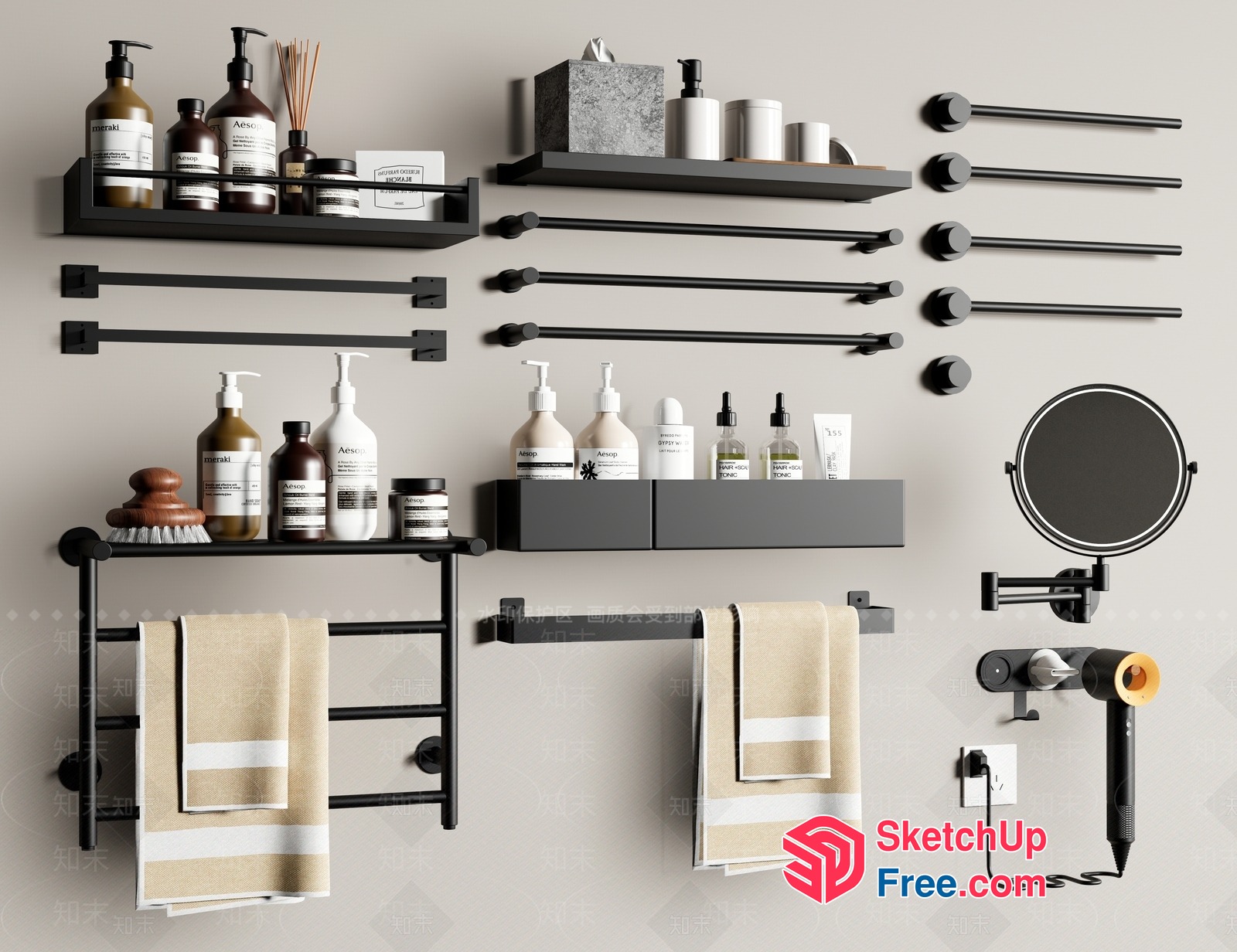 Modern Bathroom Essentials Collection 3D SketchUp File
