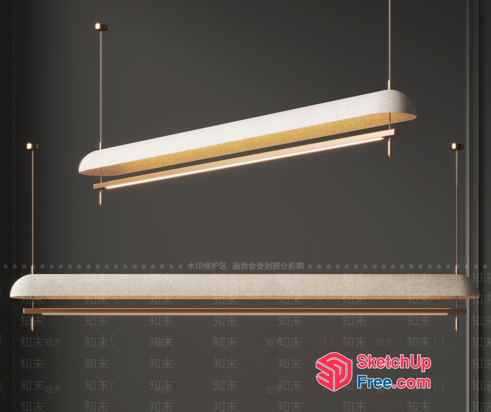 Long And Elegant Hanging Light Fixtures 3D SketchUp File