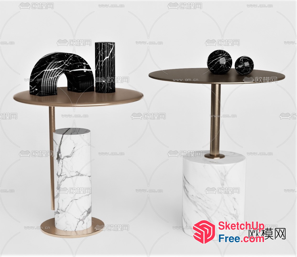 Marble Pillars And Tables 3D SketchUp File