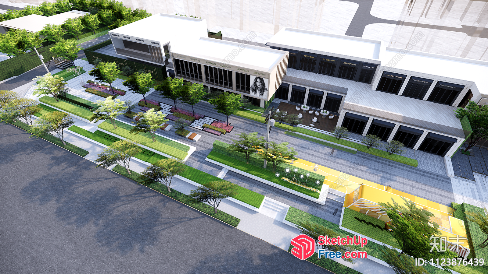 Modern Commercial Street Cladding 3D SketchUp File