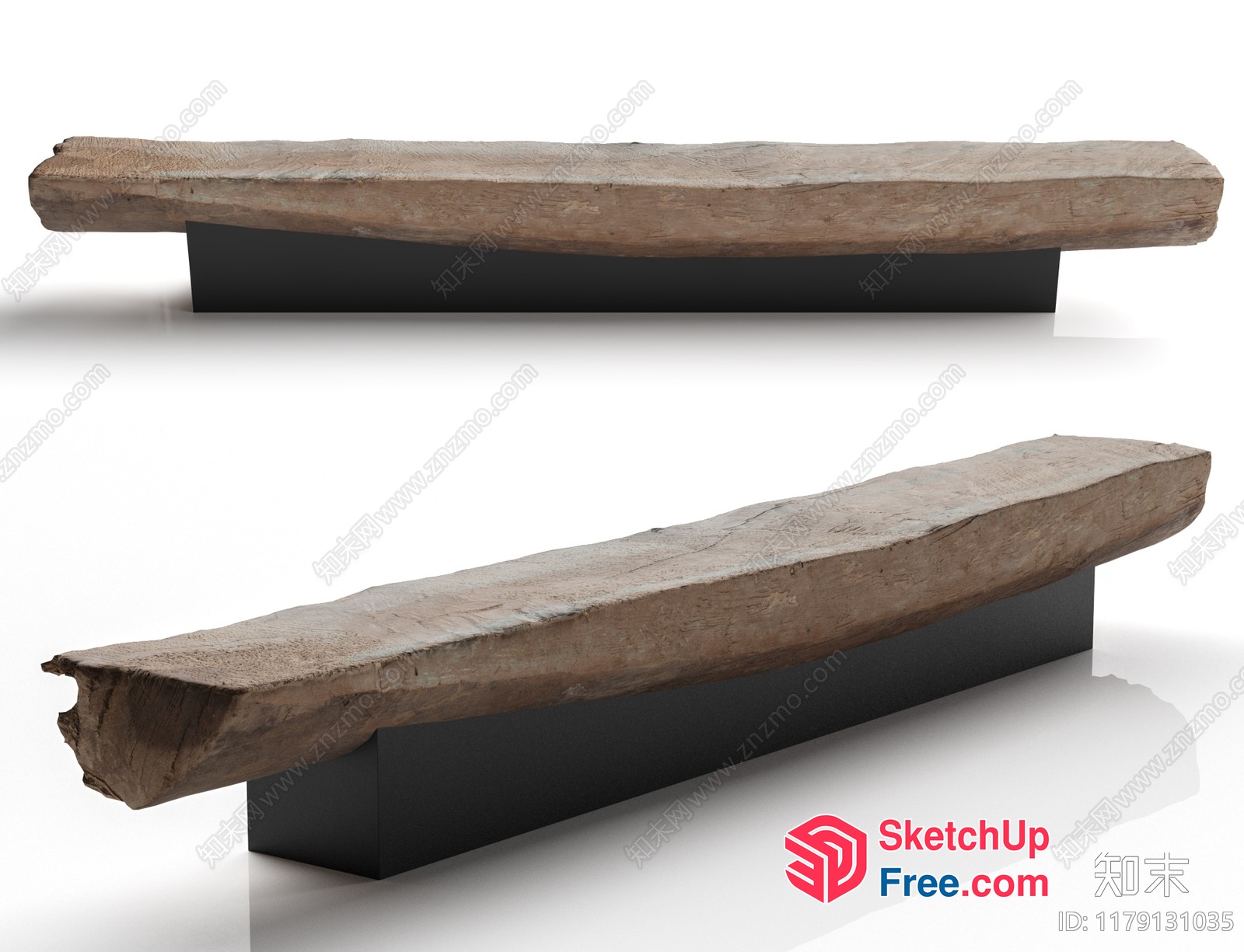 Rustic Wooden Bench 3D SketchUp File