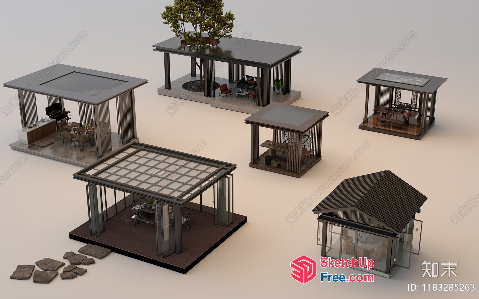 Modern Asian-Style House Models 3D SketchUp File