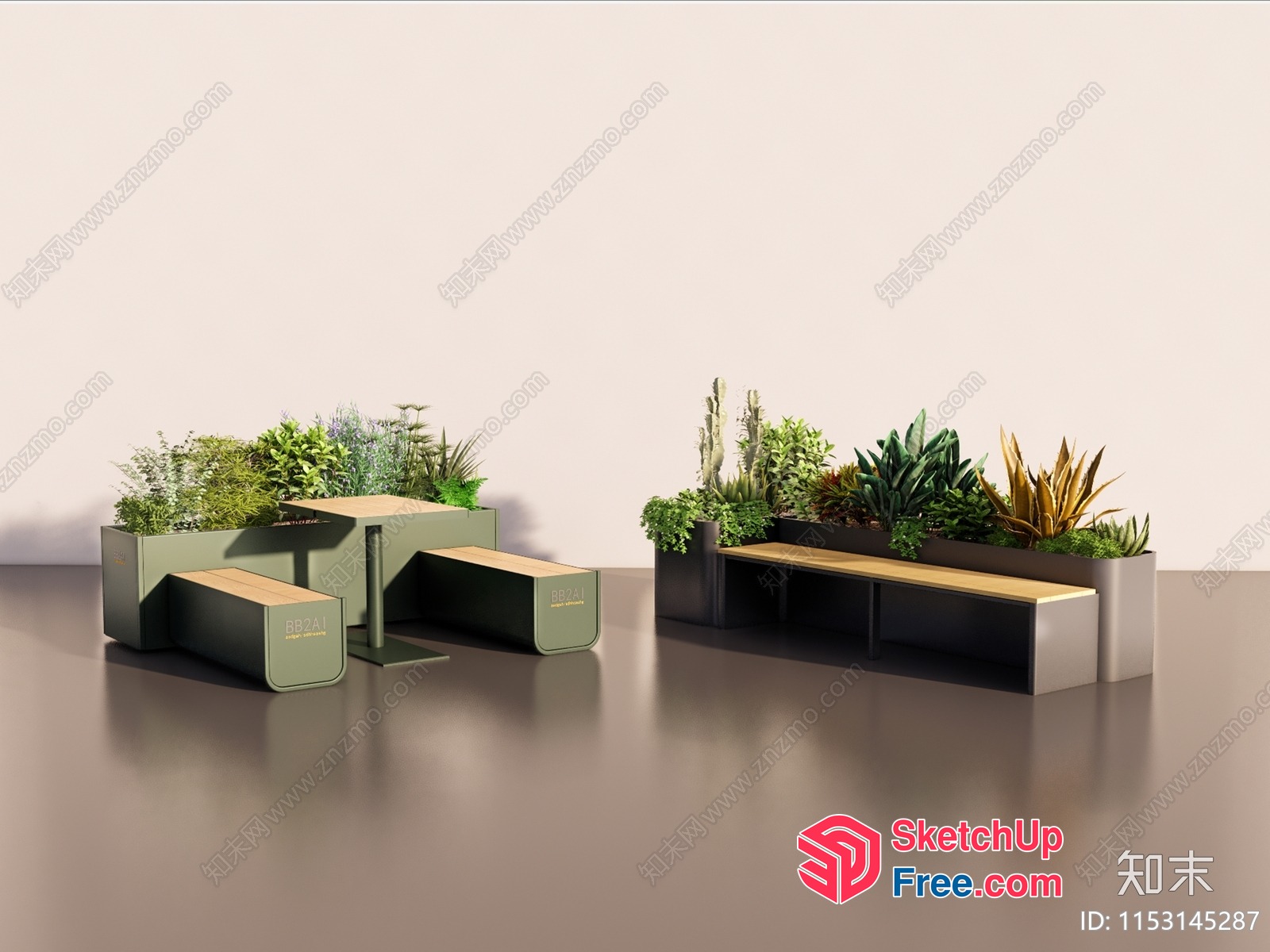 Modern Greenery And Seating Arrangement 3D SketchUp File