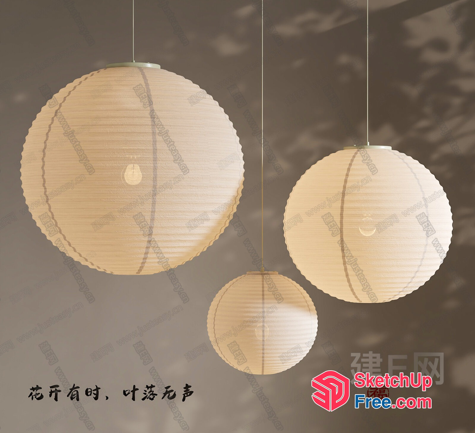 Hanging Japanese Style Lanterns 3D SketchUp File