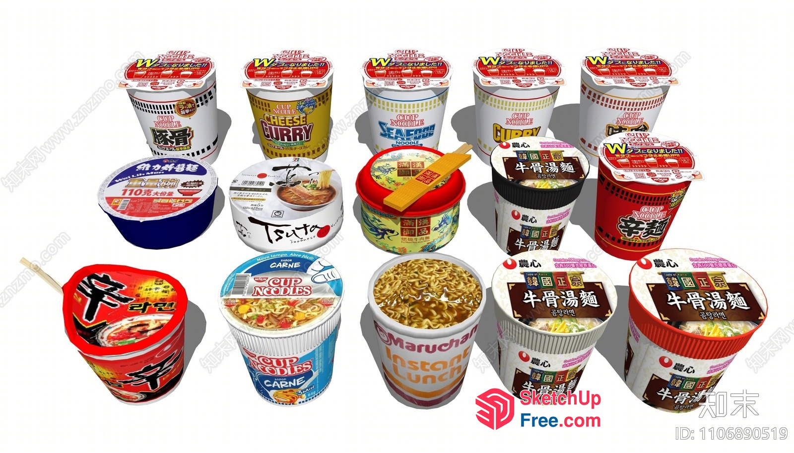 Instant Noodles Collection 3D SketchUp File