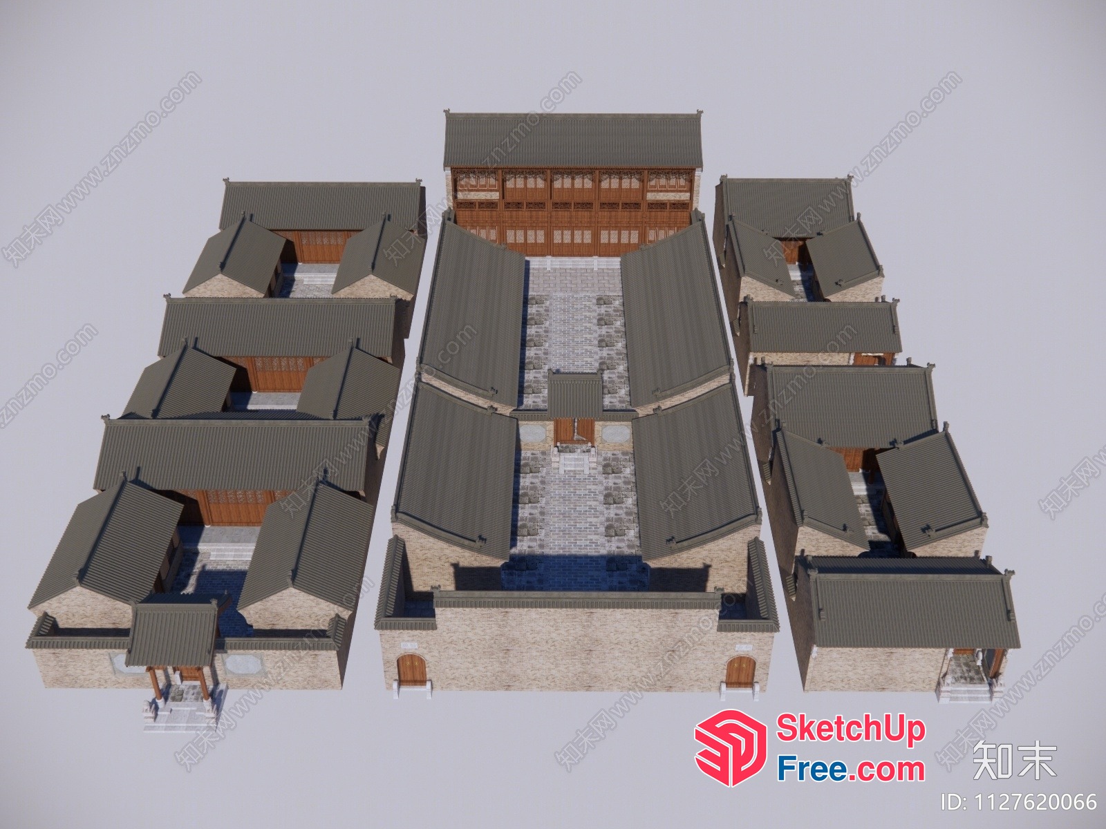 Traditional Chinese Village Scene 3D SketchUp File