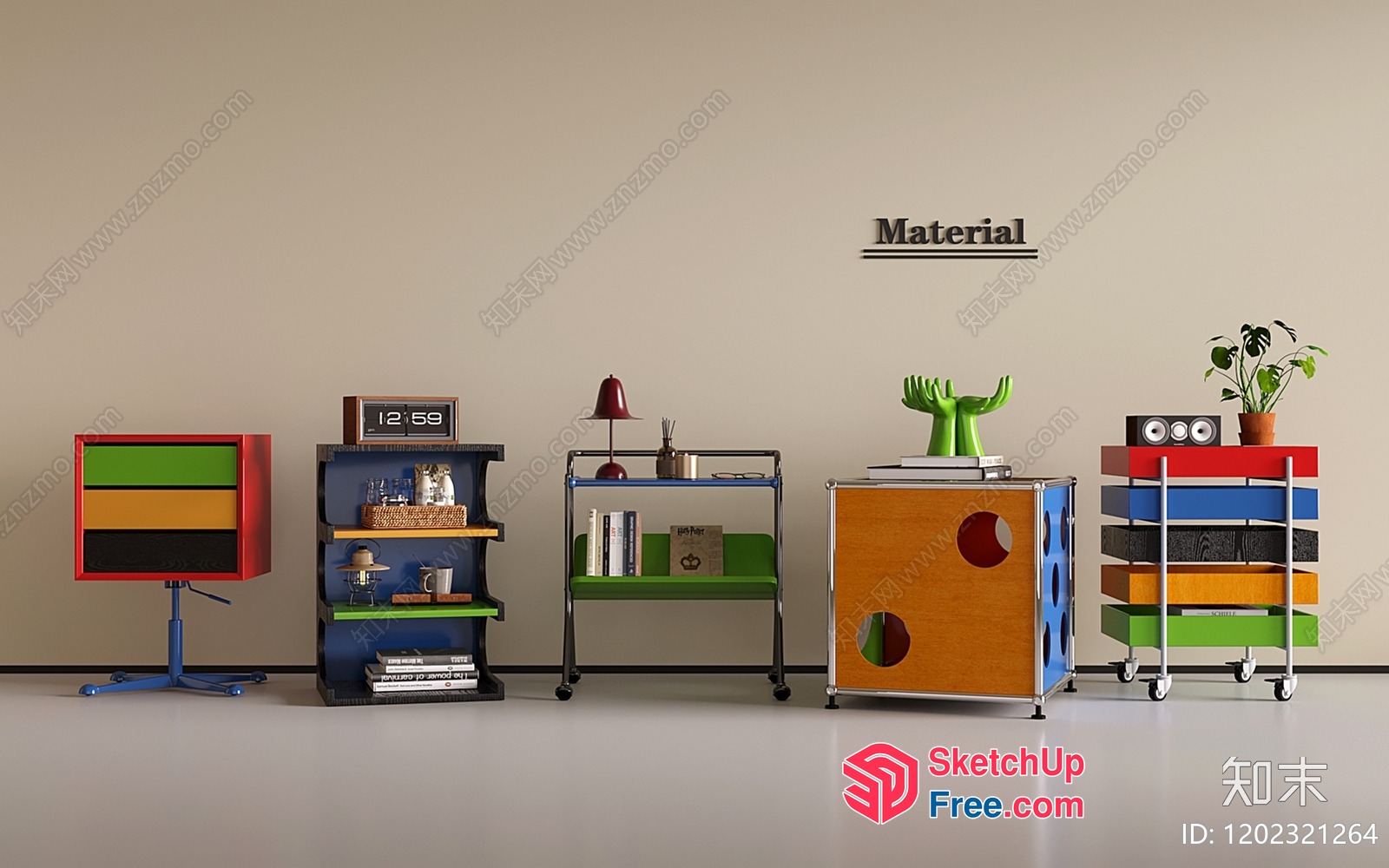 Modern Furniture Collection With Colorful Accents And Decor 3D SketchUp File