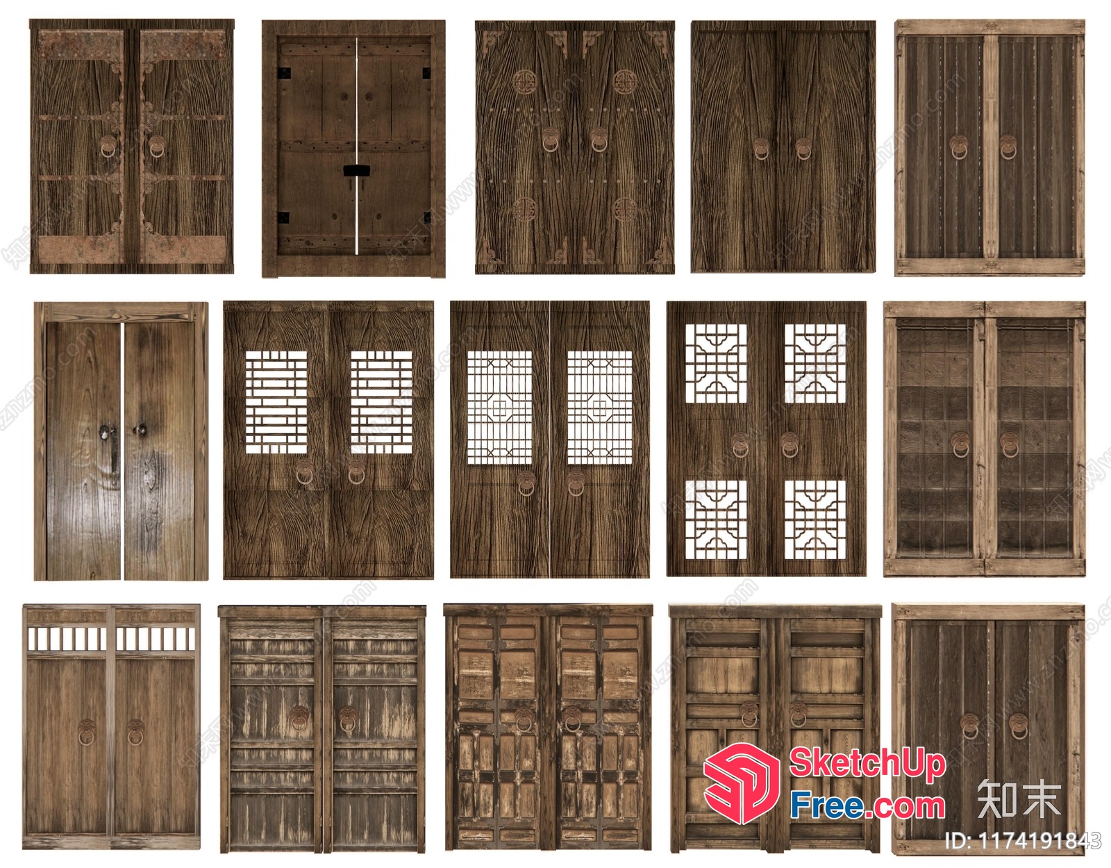 Traditional Wooden Doors With Ornate Details 3D SketchUp File