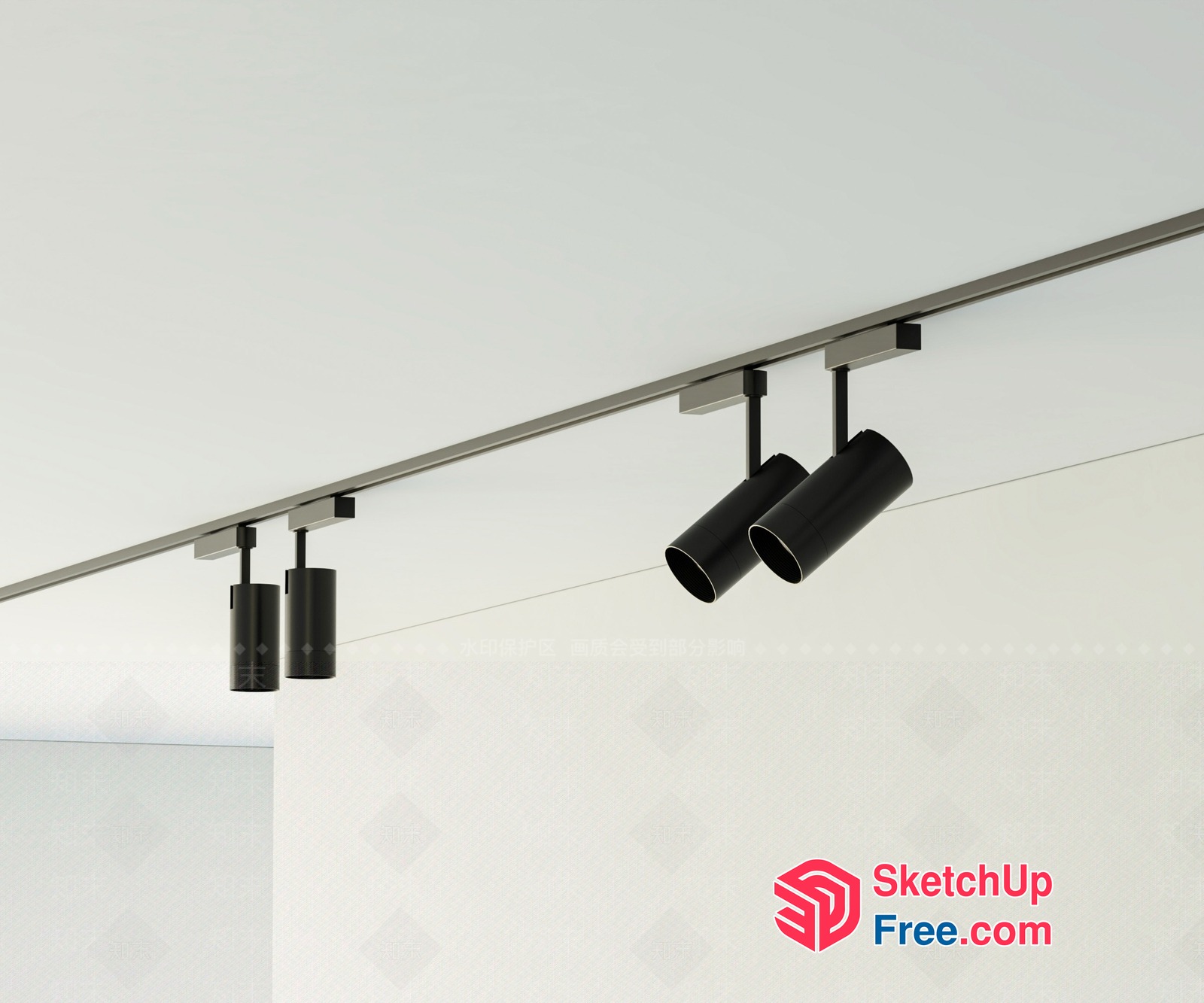 Modern Track Lighting System 3D SketchUp File